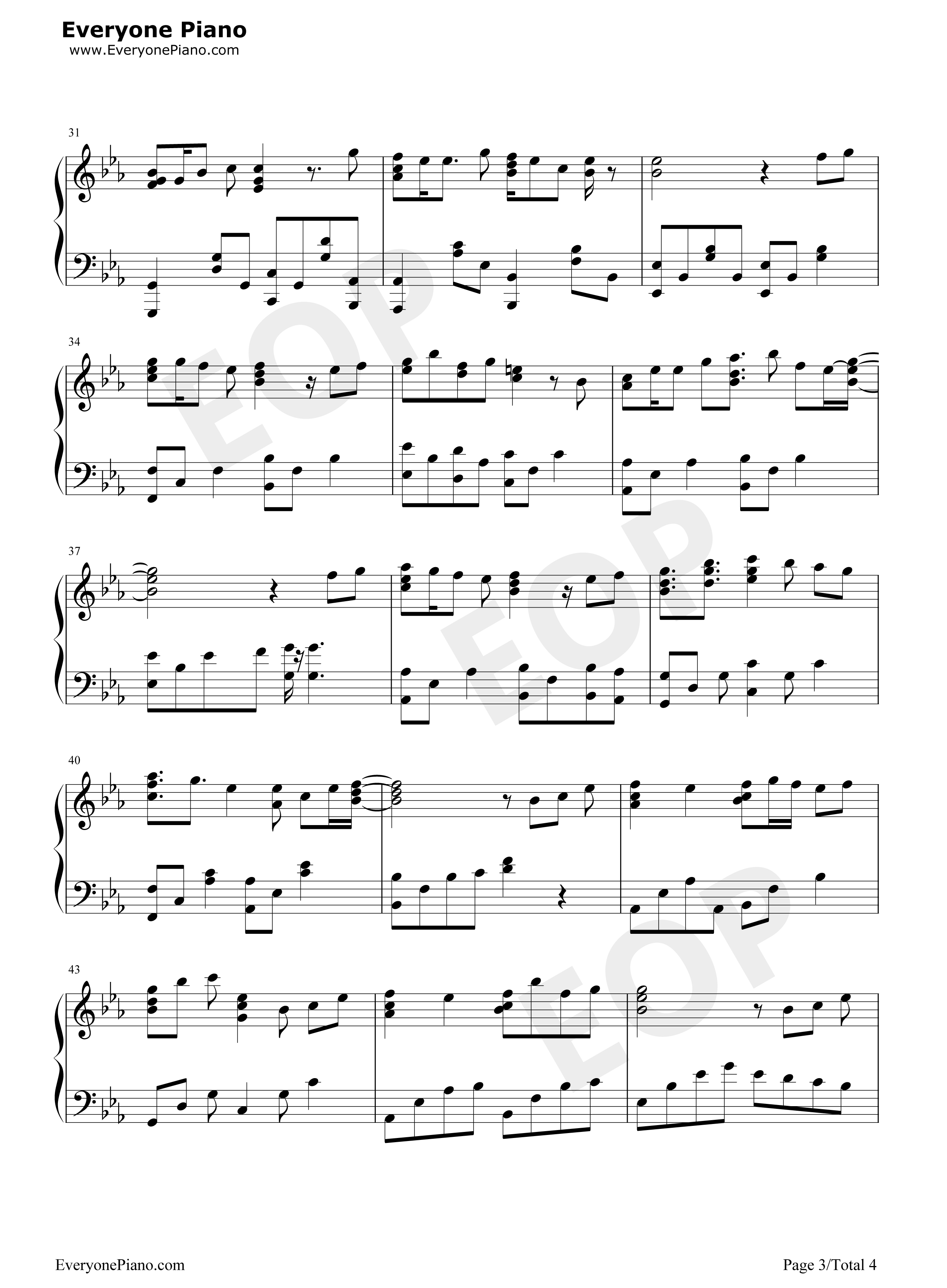 悠悠飘落钢琴谱_sona