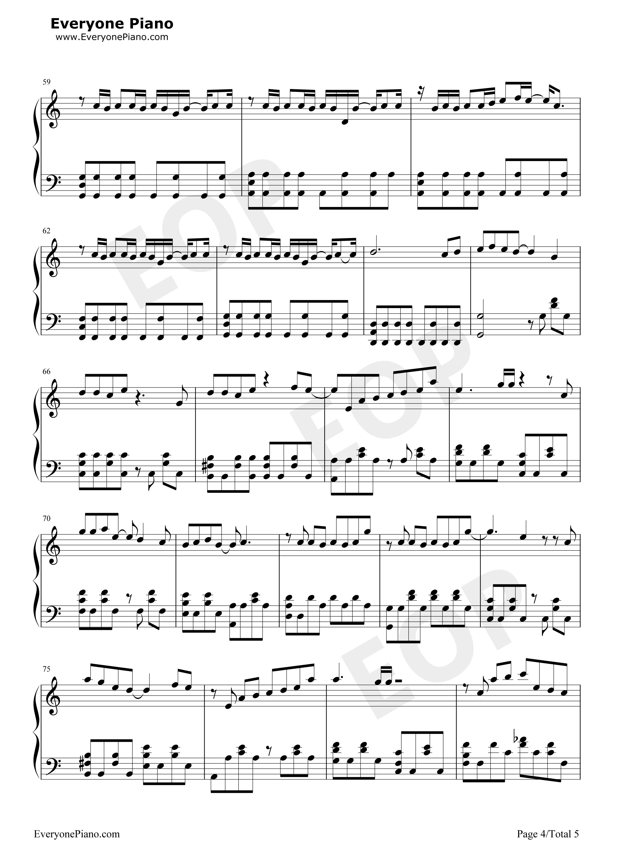 爱你没差钢琴谱_周杰伦