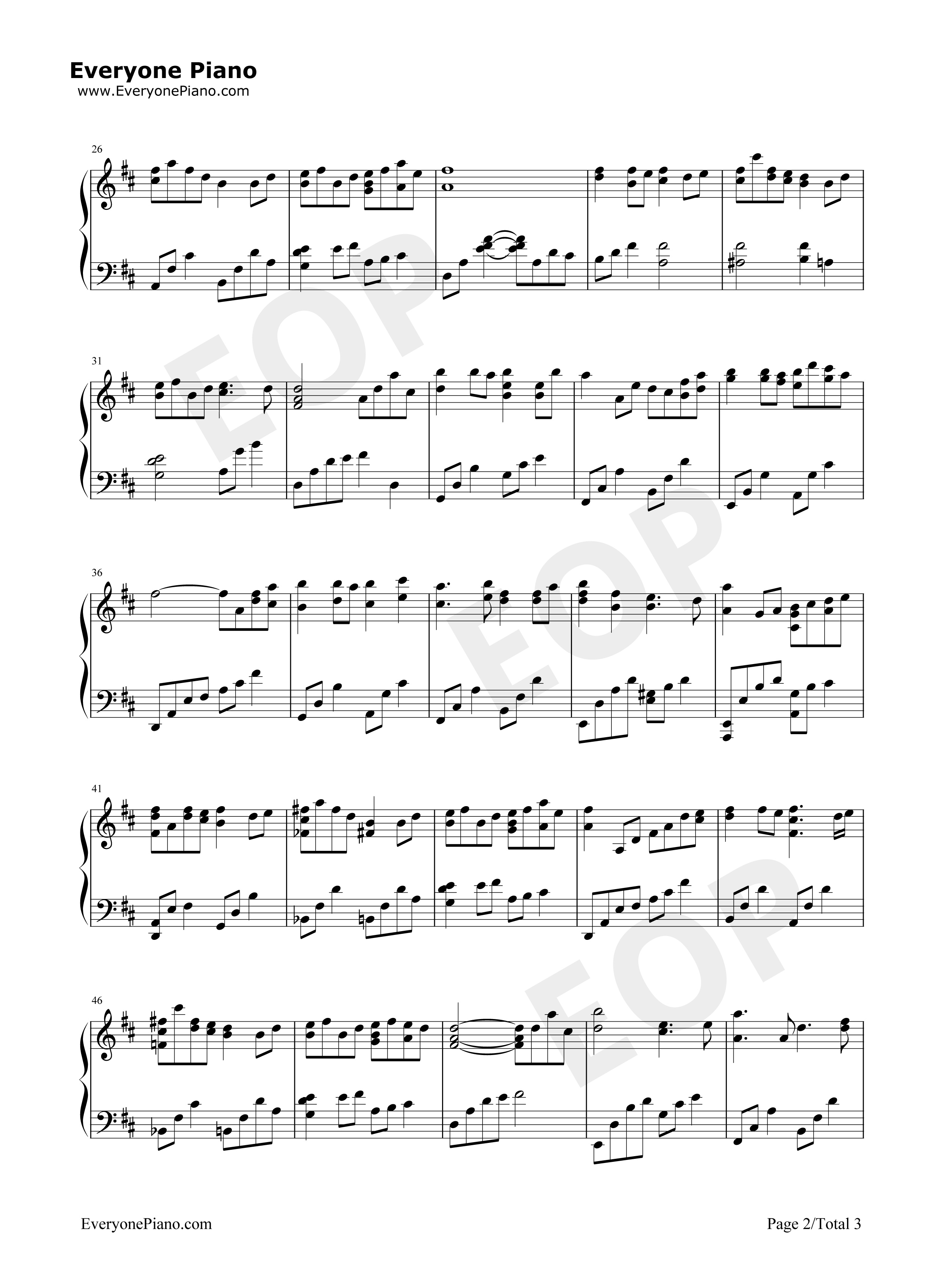 夕焼け钢琴谱_和平之月