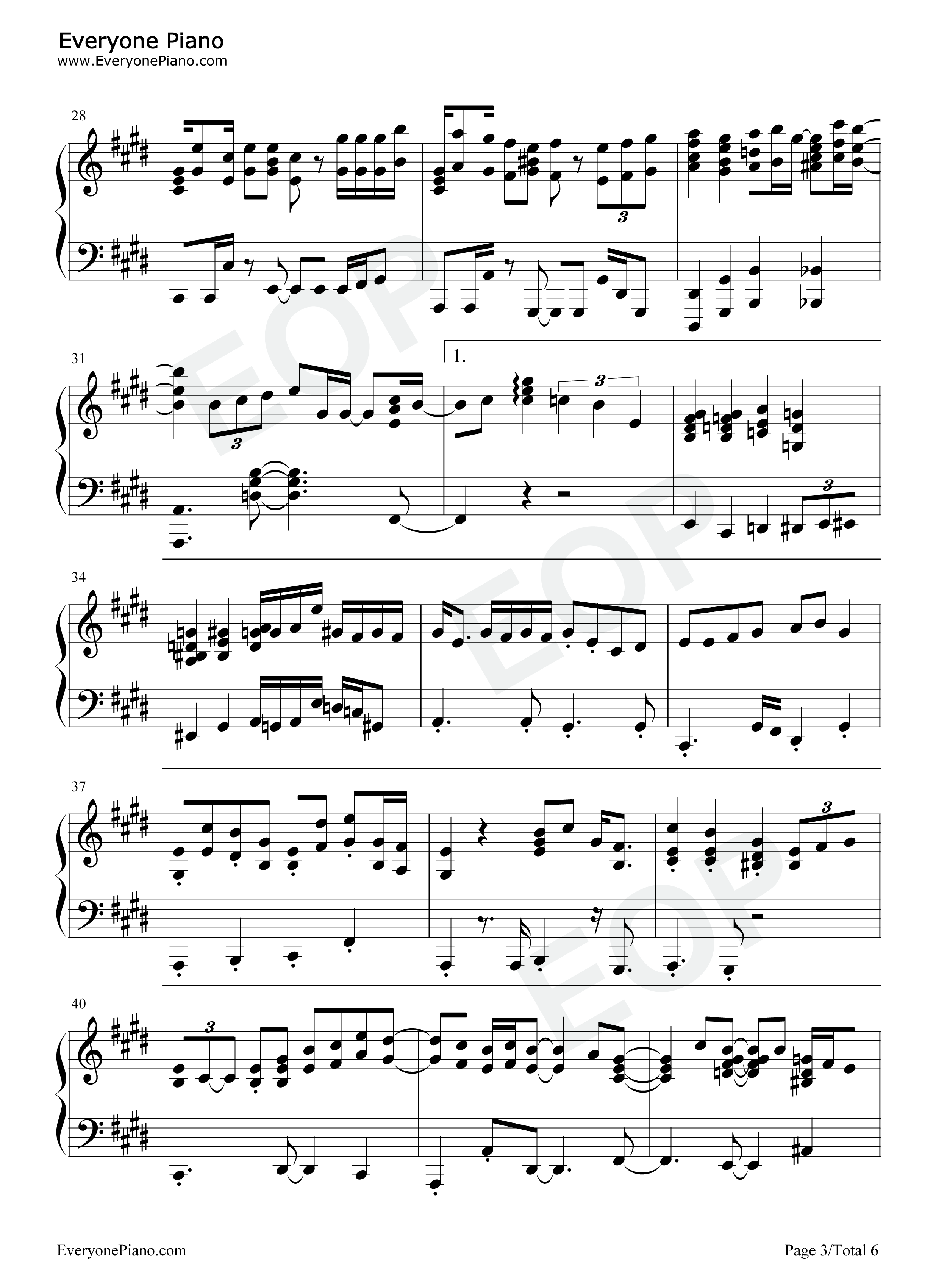 喜劇钢琴谱_星野源