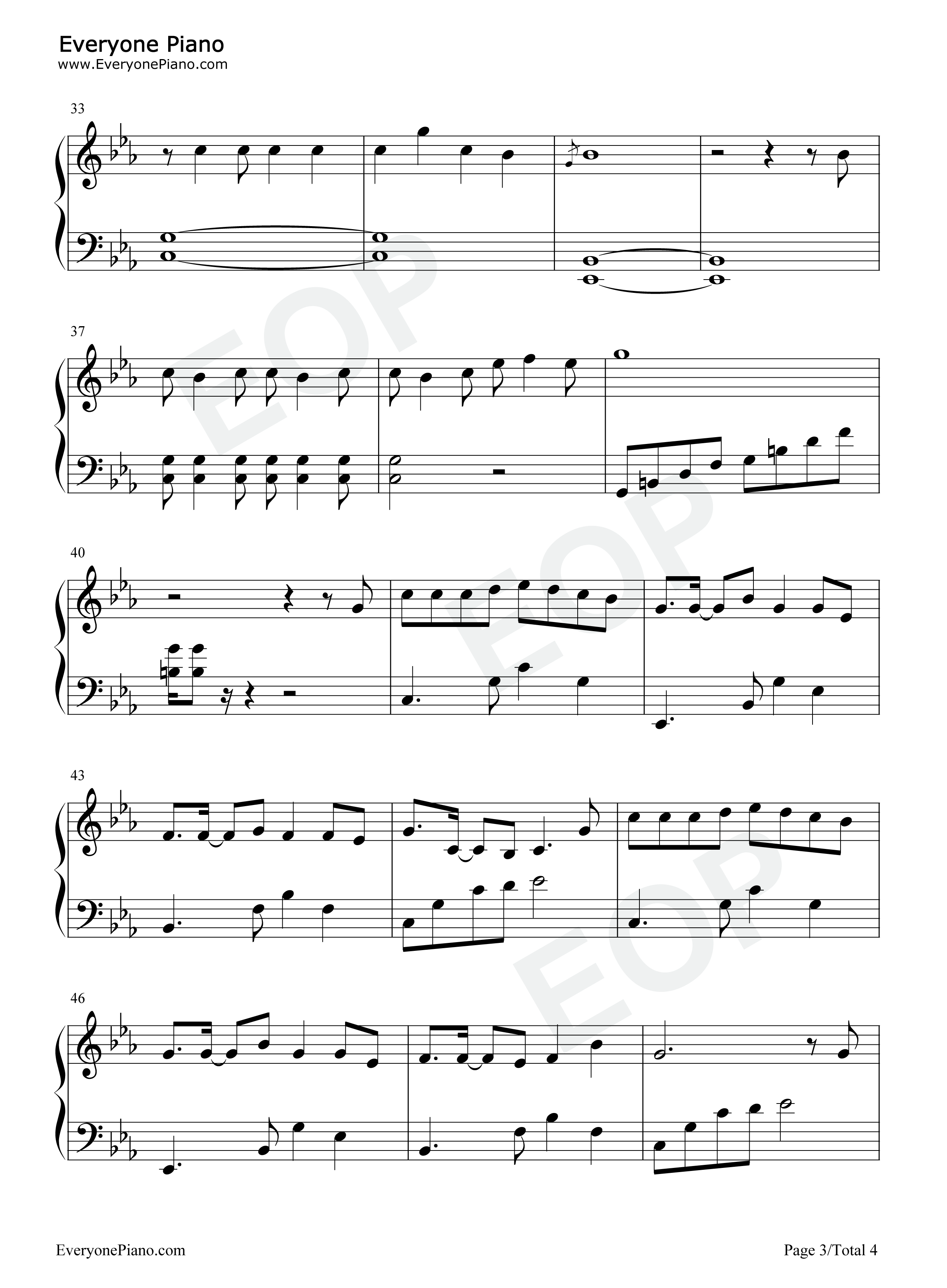 不甘钢琴谱_小乐哥