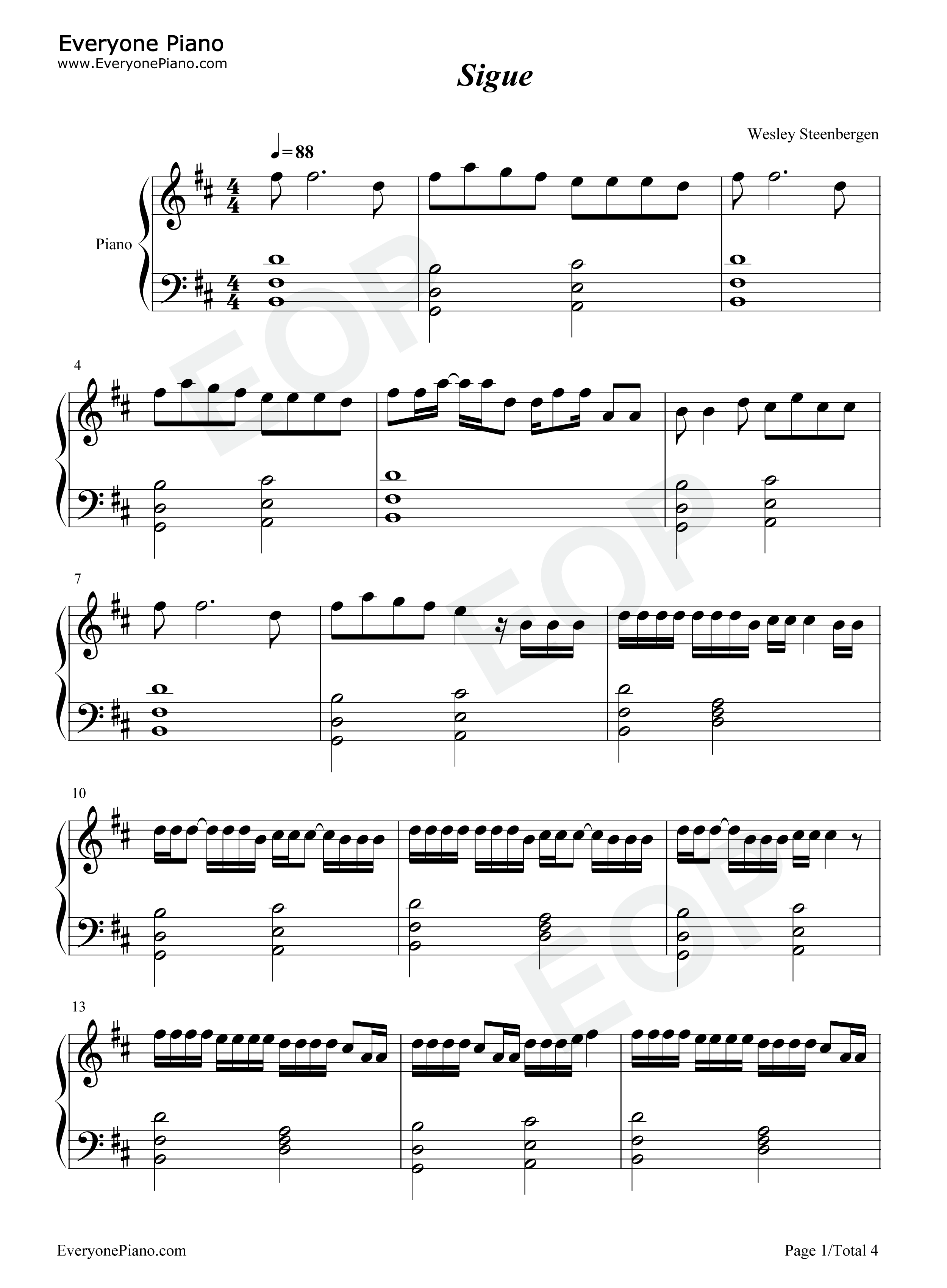 Sigue钢琴谱_J_Balvin_Ed_Sheeran