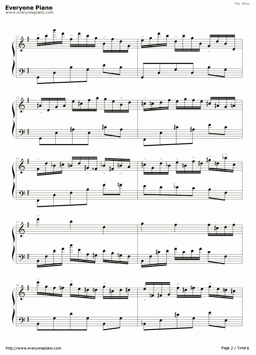 The_Swan钢琴谱_周杰伦改编