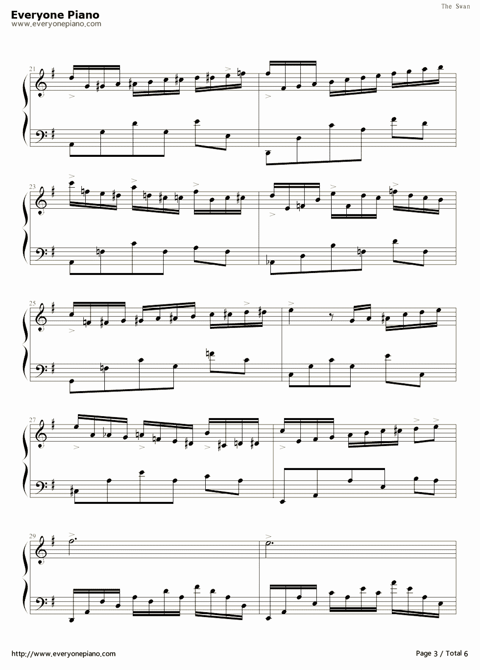 The_Swan钢琴谱_周杰伦改编