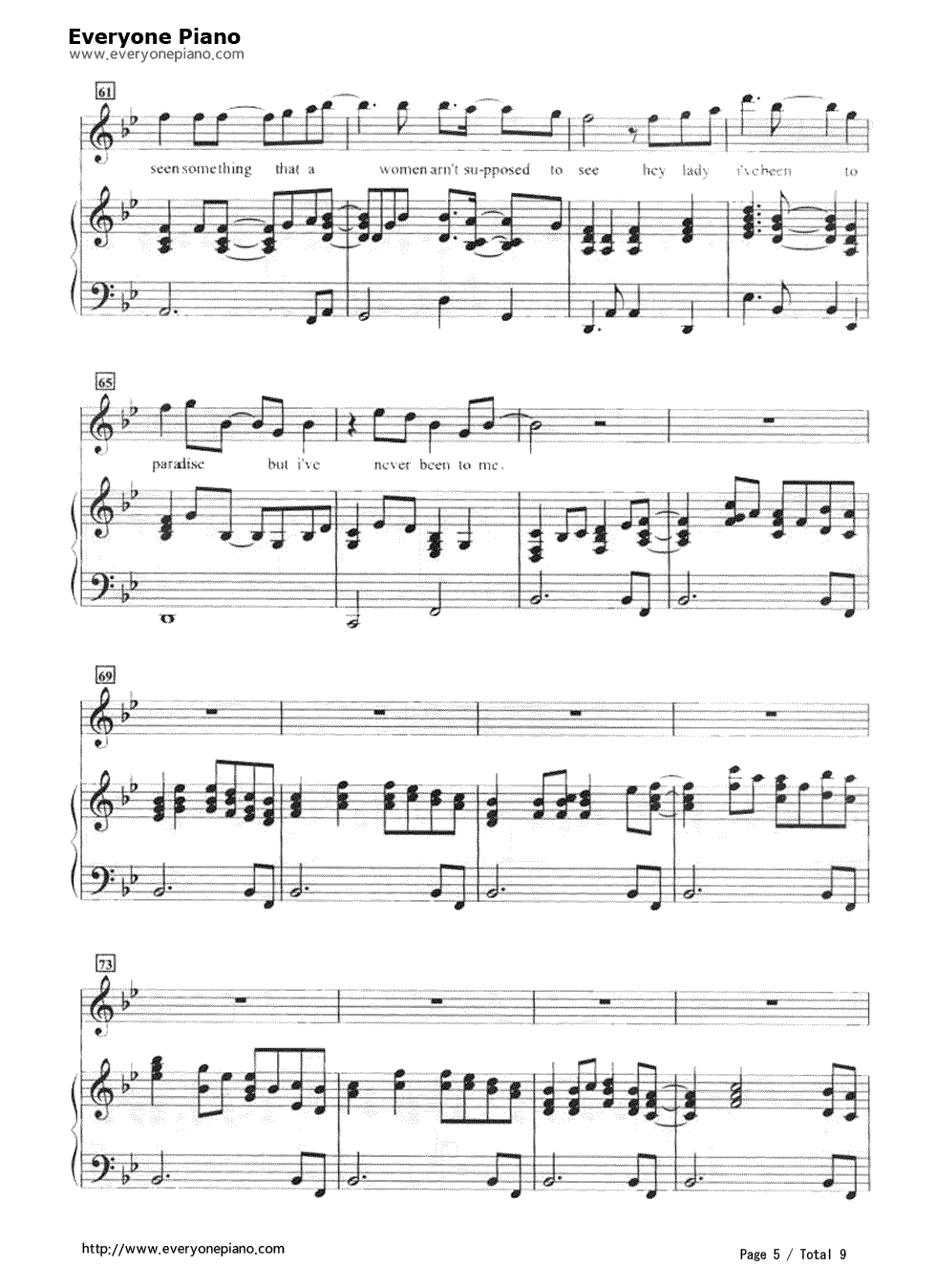 I've_Never_Been_To_Me独奏版钢琴谱_S.H.E