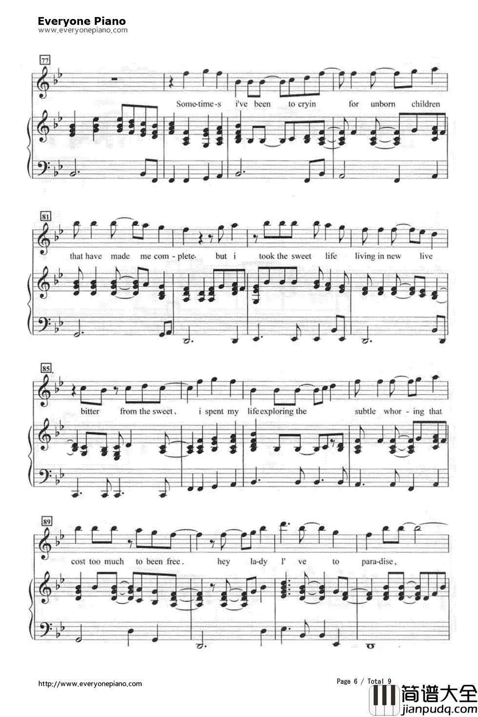 I've_Never_Been_To_Me独奏版钢琴谱_S.H.E