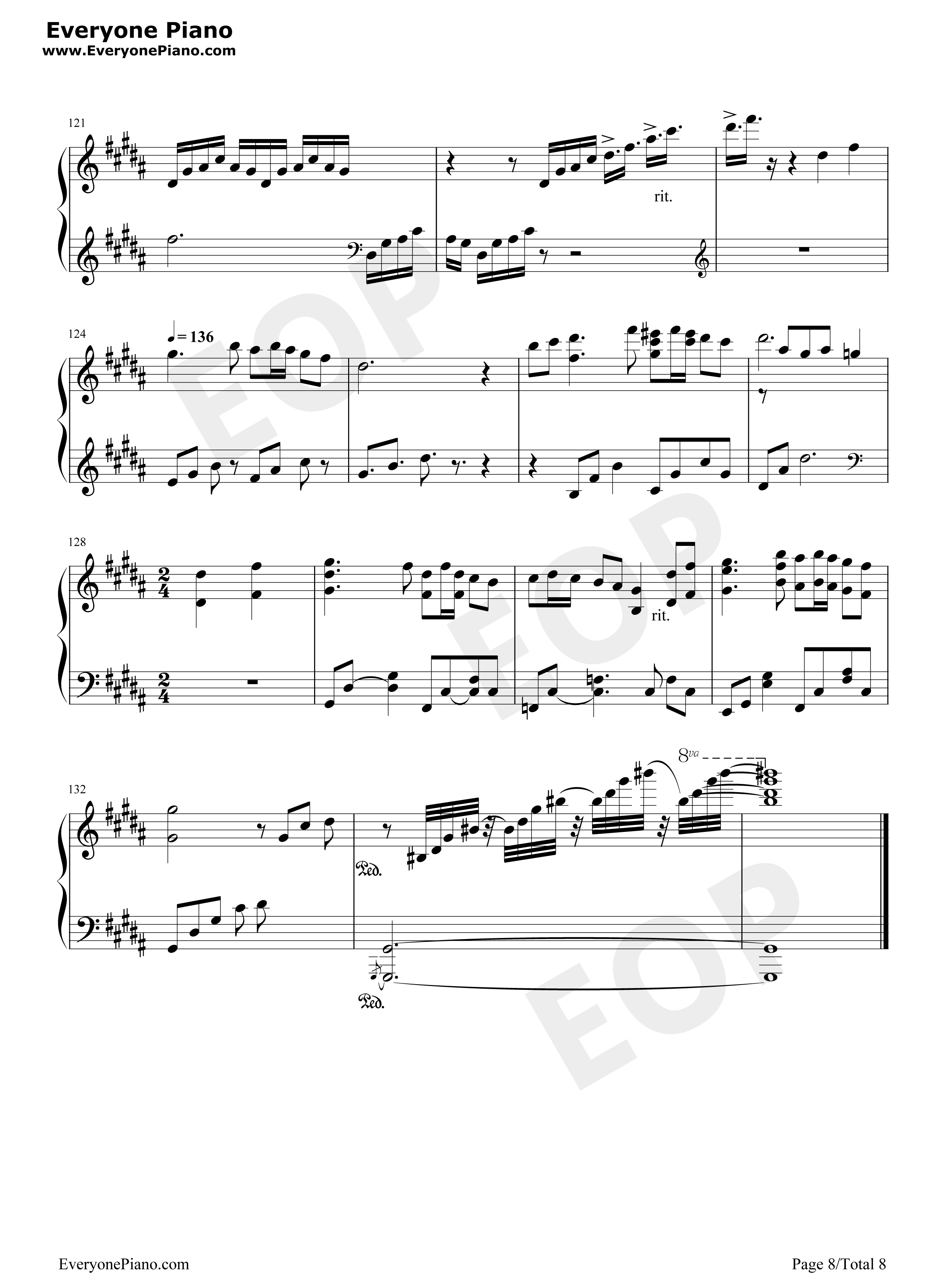 【東方永夜抄】千年幻想鄉钢琴谱_東方永夜抄