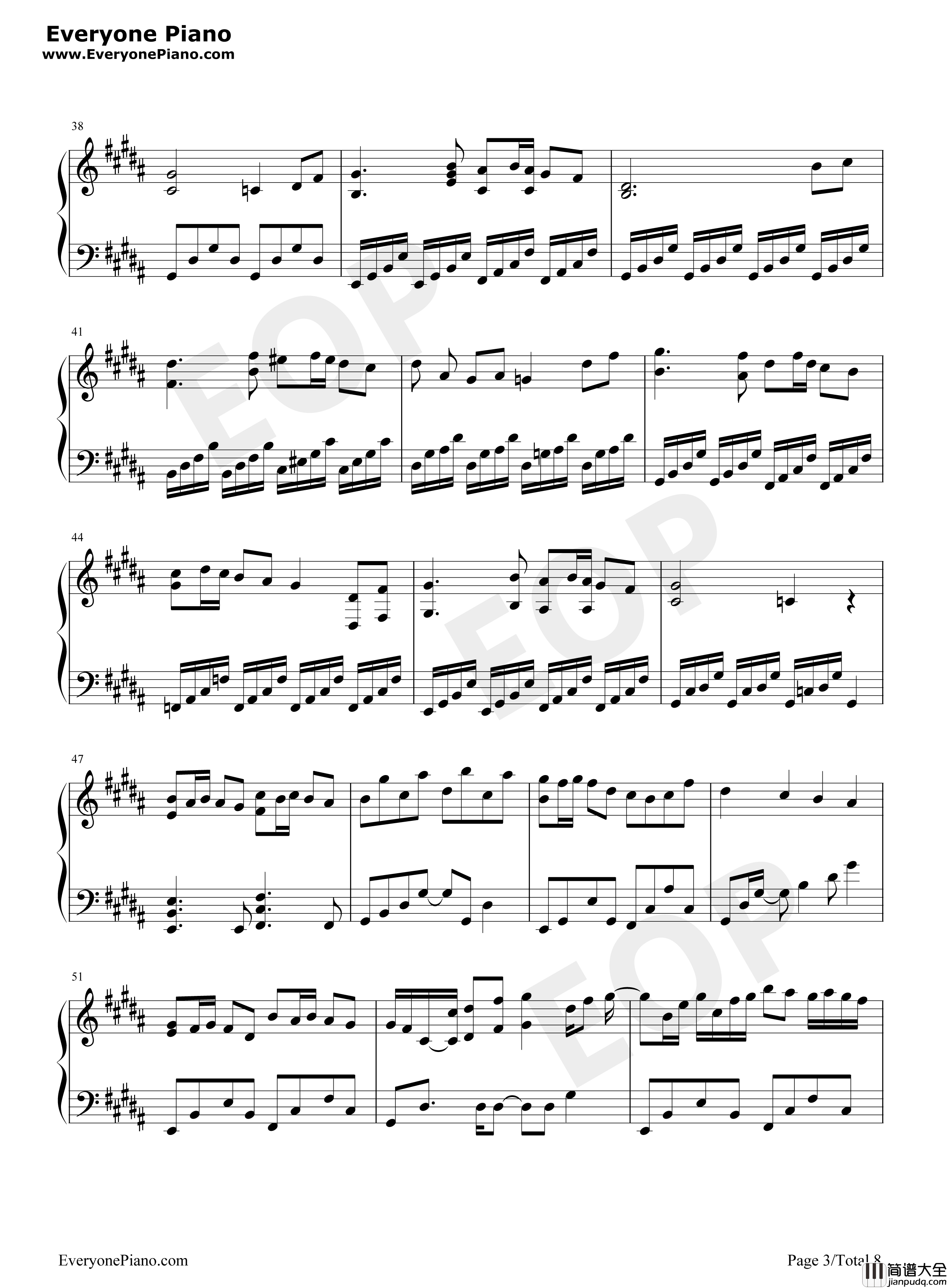 【東方永夜抄】千年幻想鄉钢琴谱_東方永夜抄