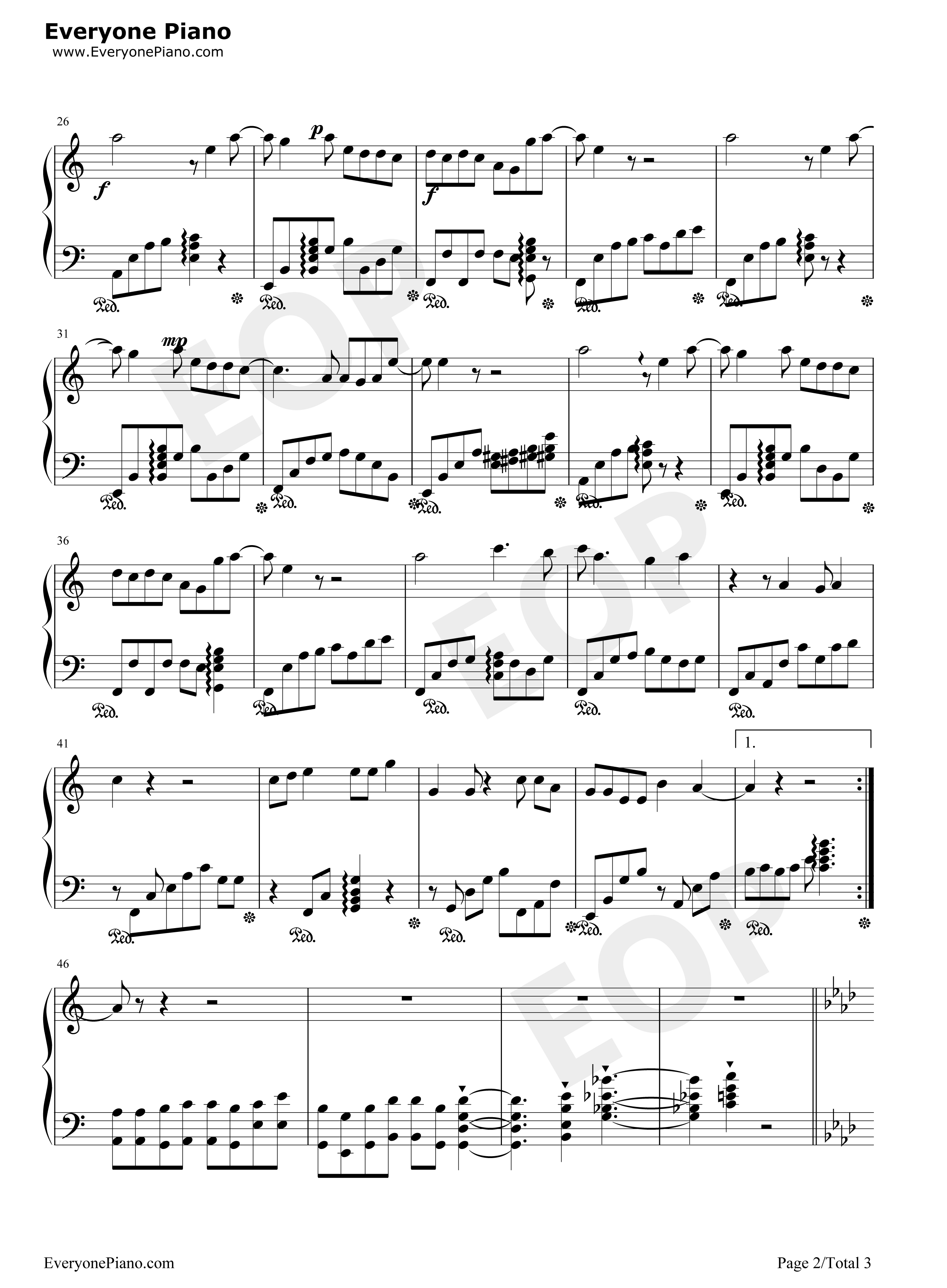 月光唯美版钢琴谱_胡彦斌