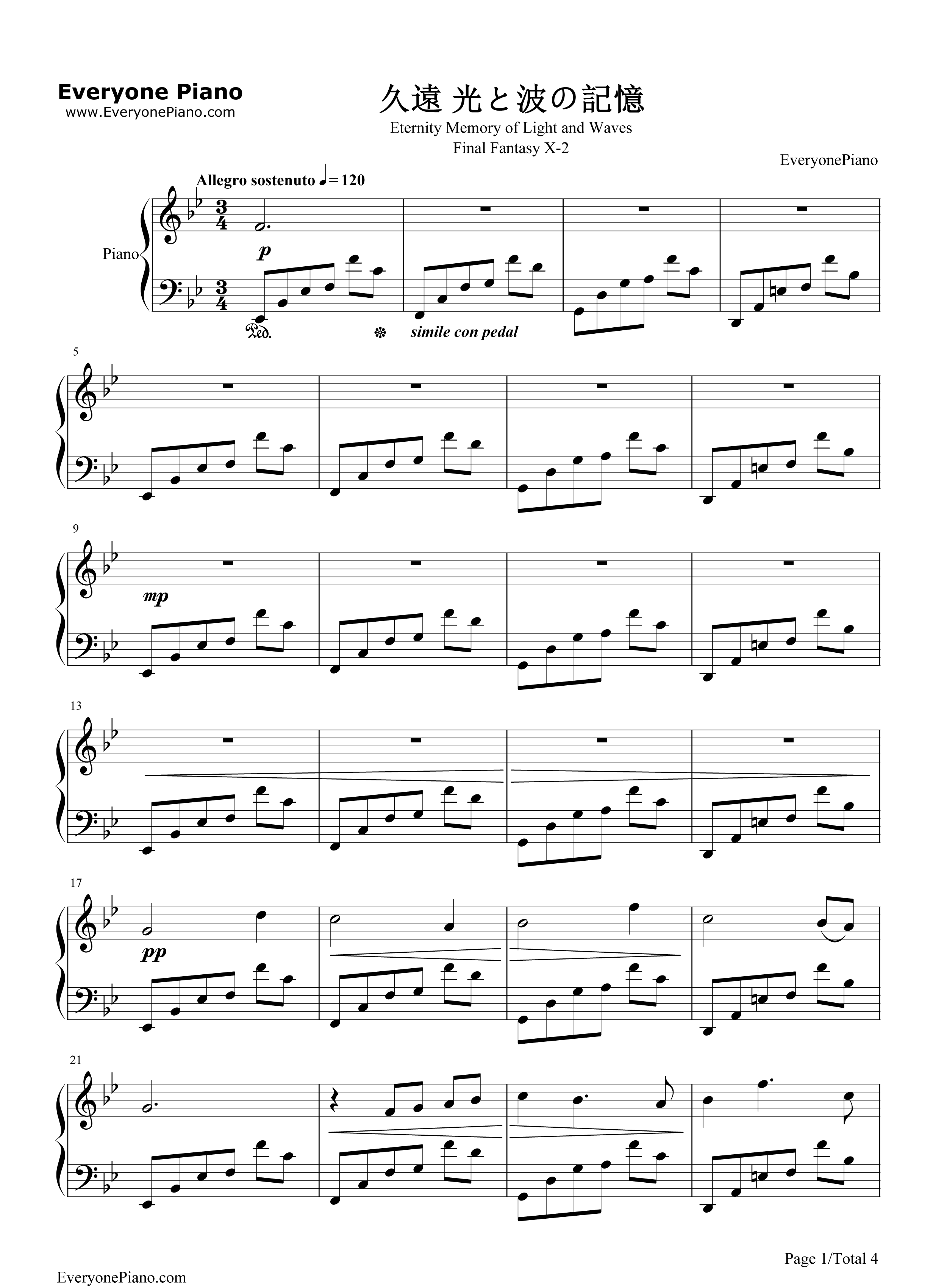 久远钢琴谱_关户刚