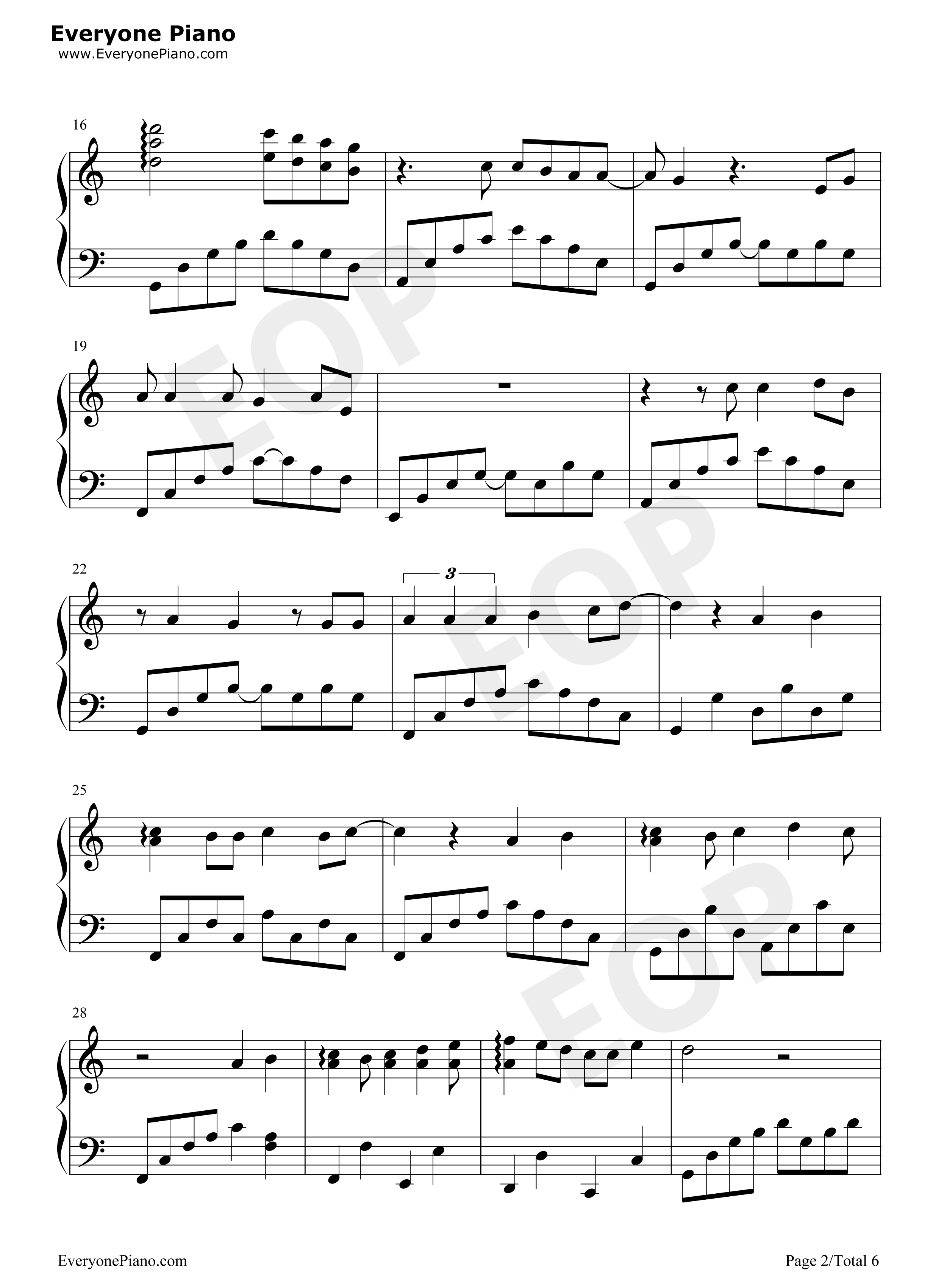 直到世界的尽头钢琴谱_织田哲郎