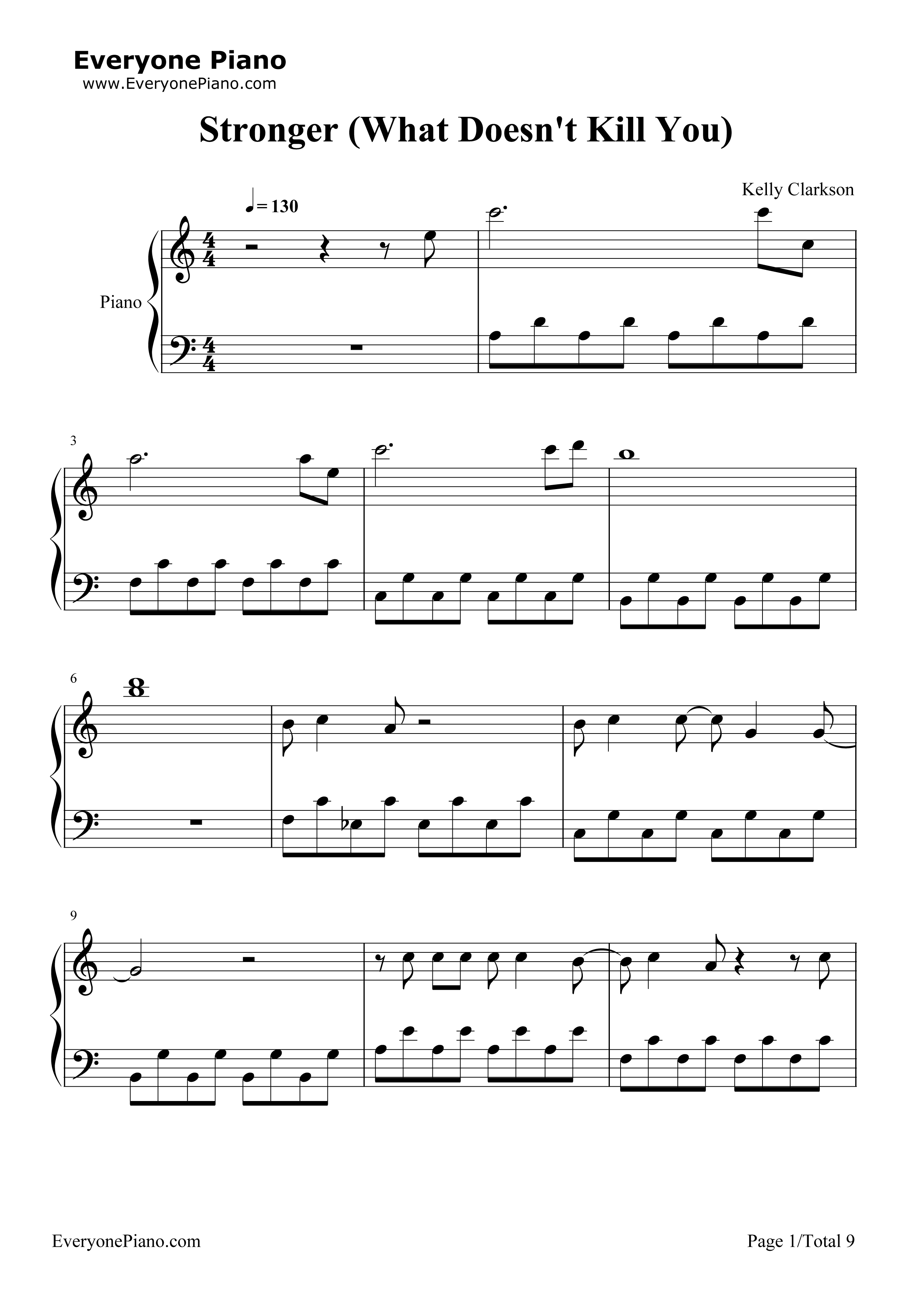 Stronger_(What_Doesn't_Kill_You)钢琴谱_Kelly_Clarkson