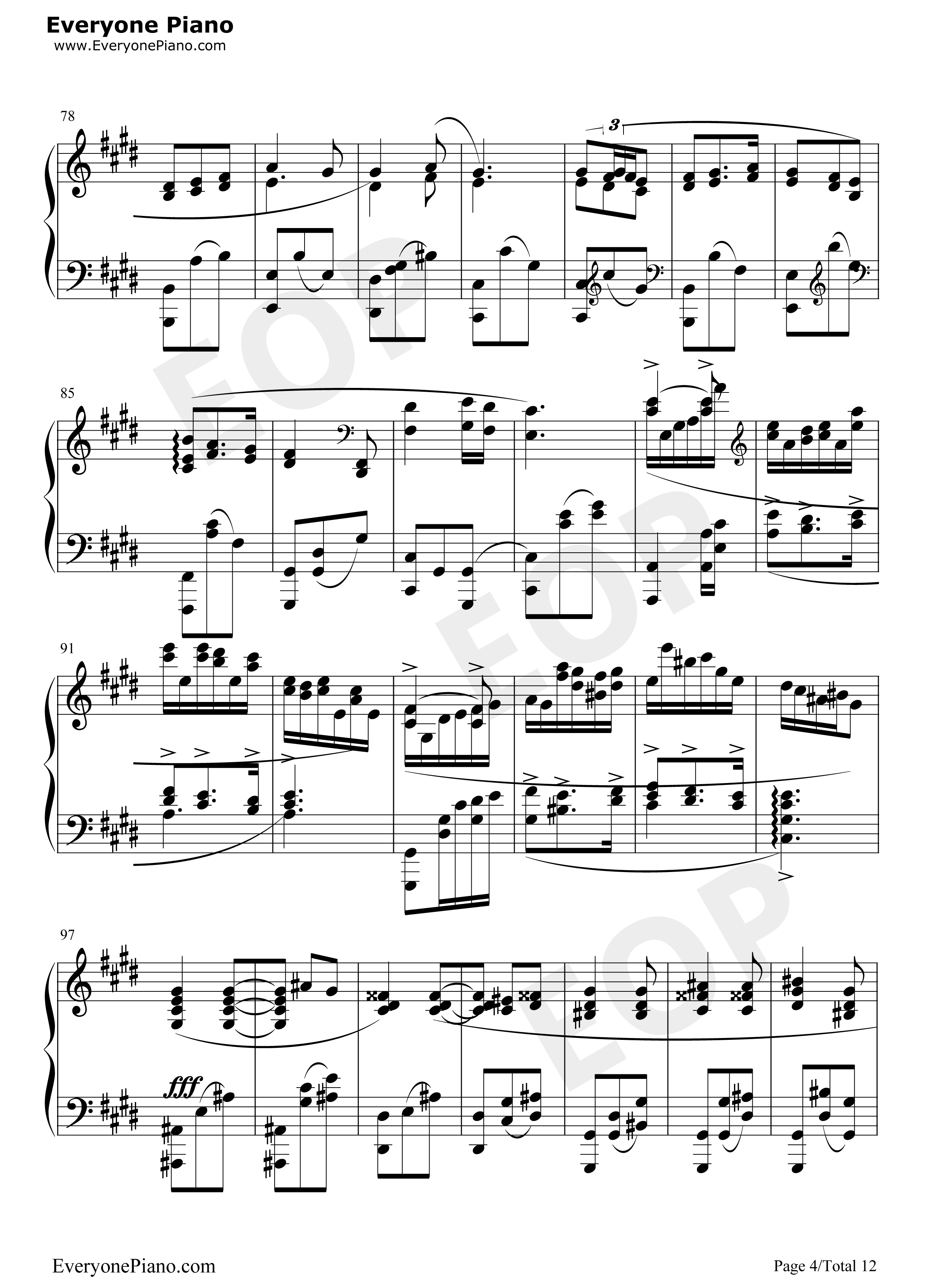 满天钢琴谱_Kalafina