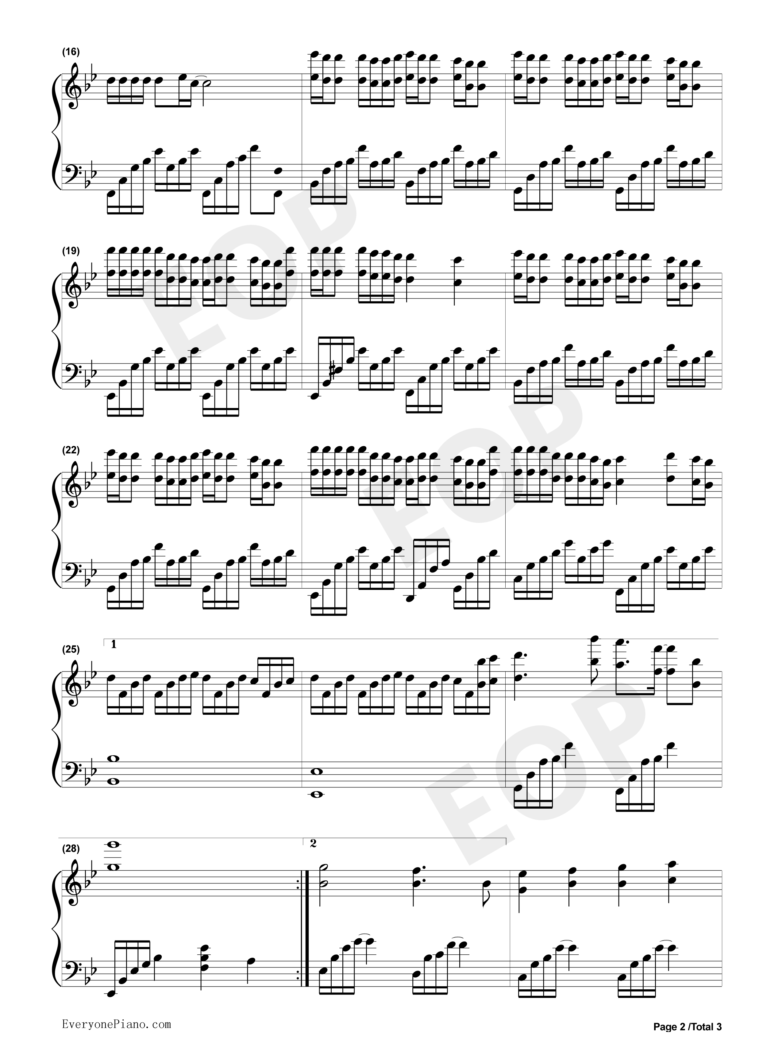 我不配钢琴谱_周杰伦