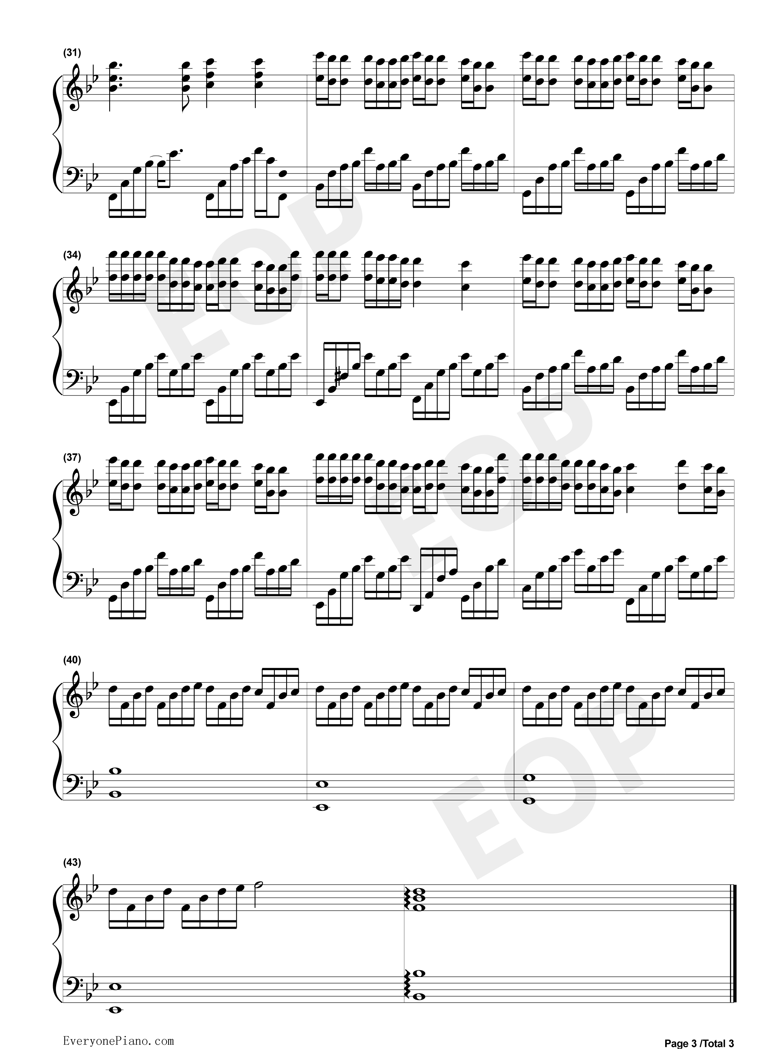 我不配钢琴谱_周杰伦