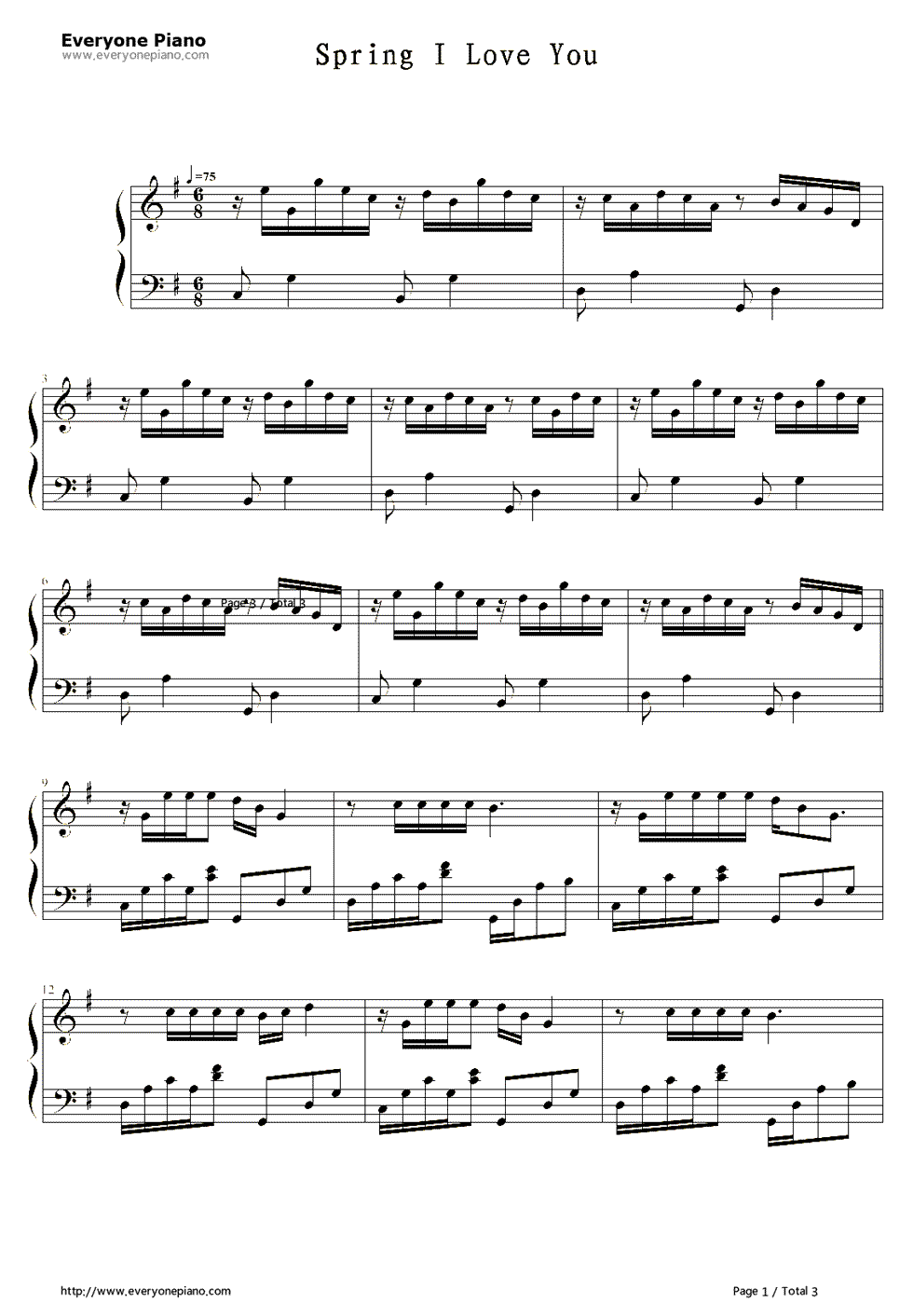 Spring_I_Love_You钢琴谱_Big_Baby_Driver