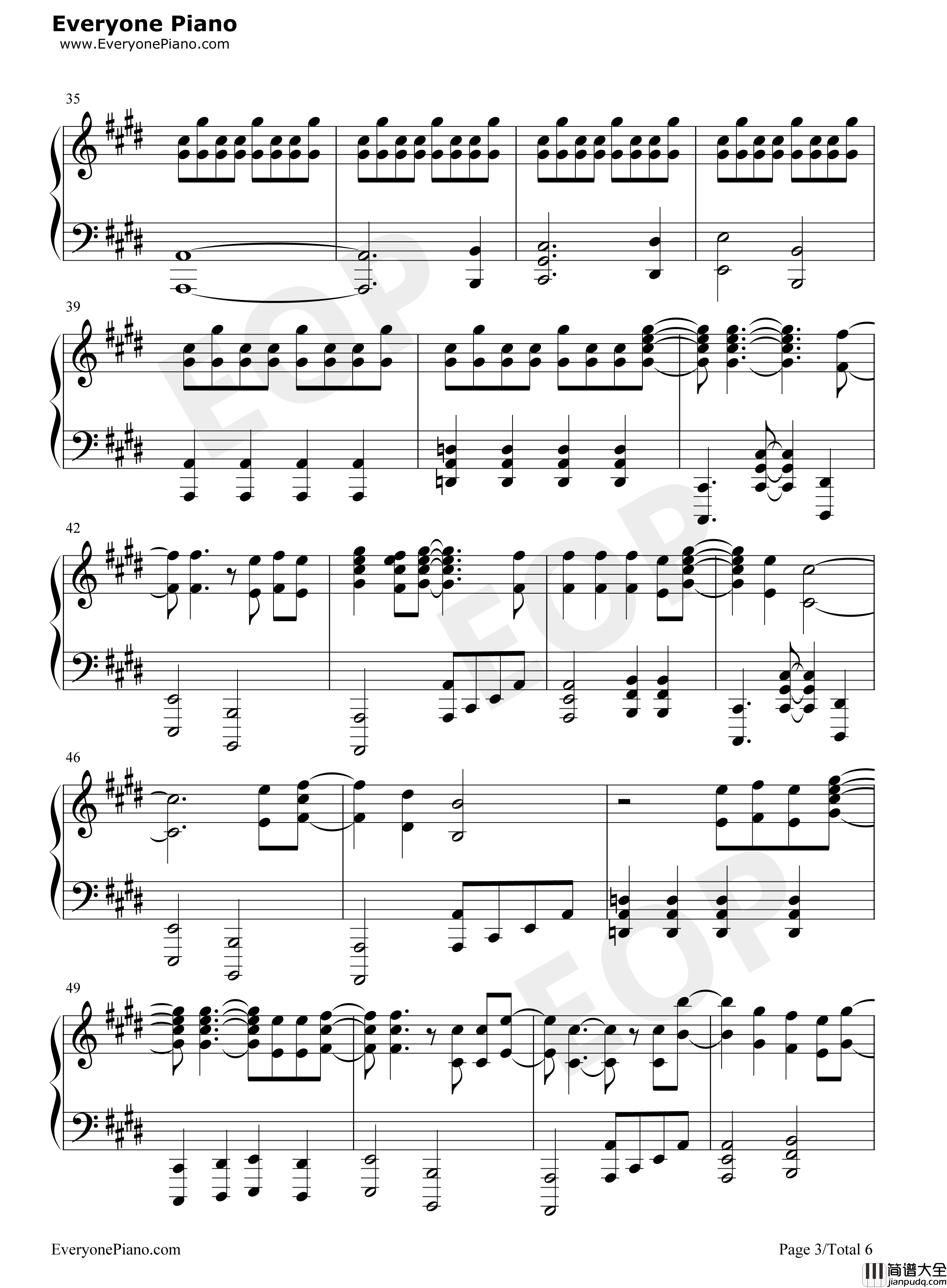 My_Life_钢琴谱_50_Cent_Feat._Eminem_&_Adam_Levine