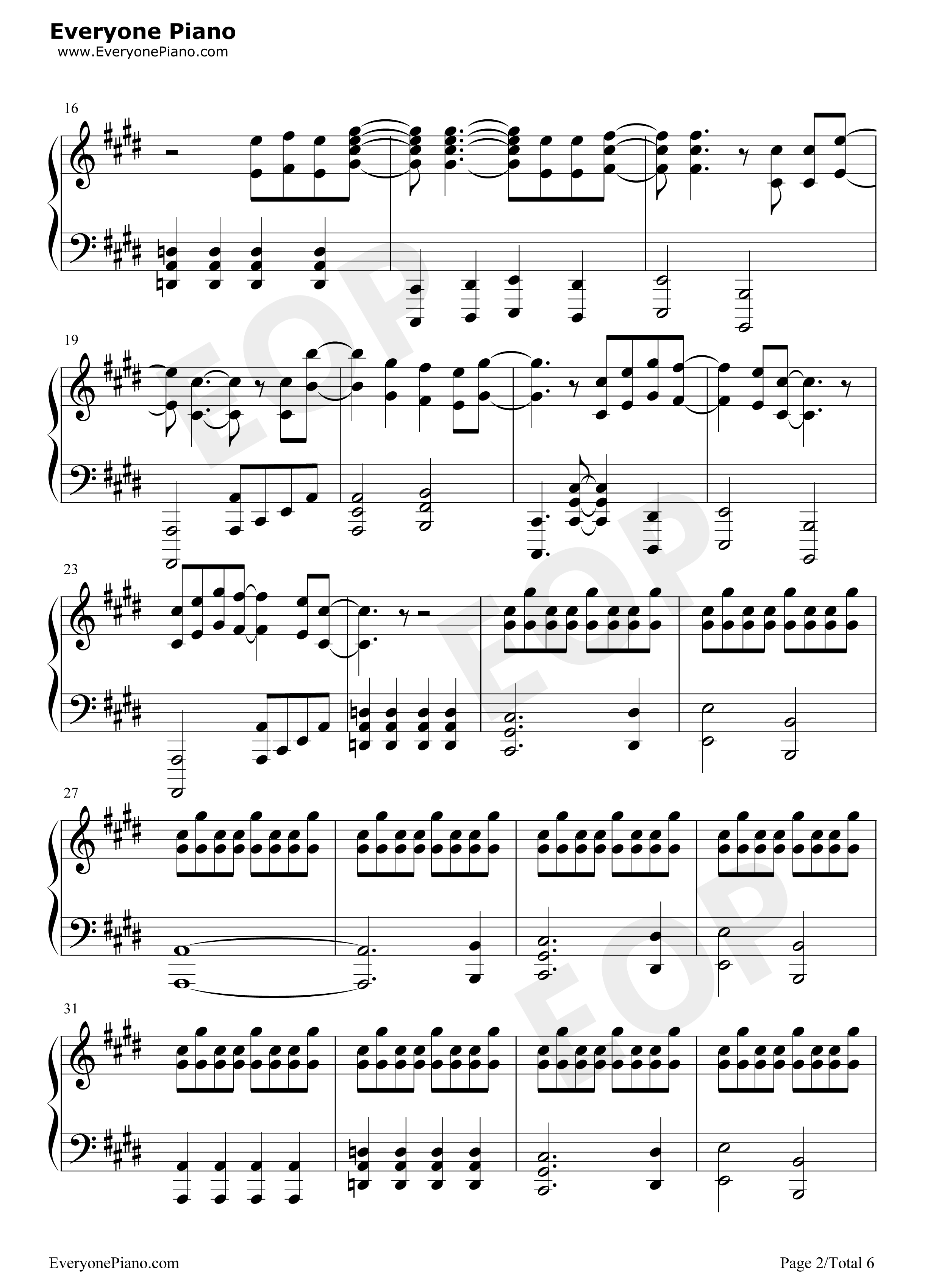 My_Life_钢琴谱_50_Cent_Feat._Eminem_&_Adam_Levine