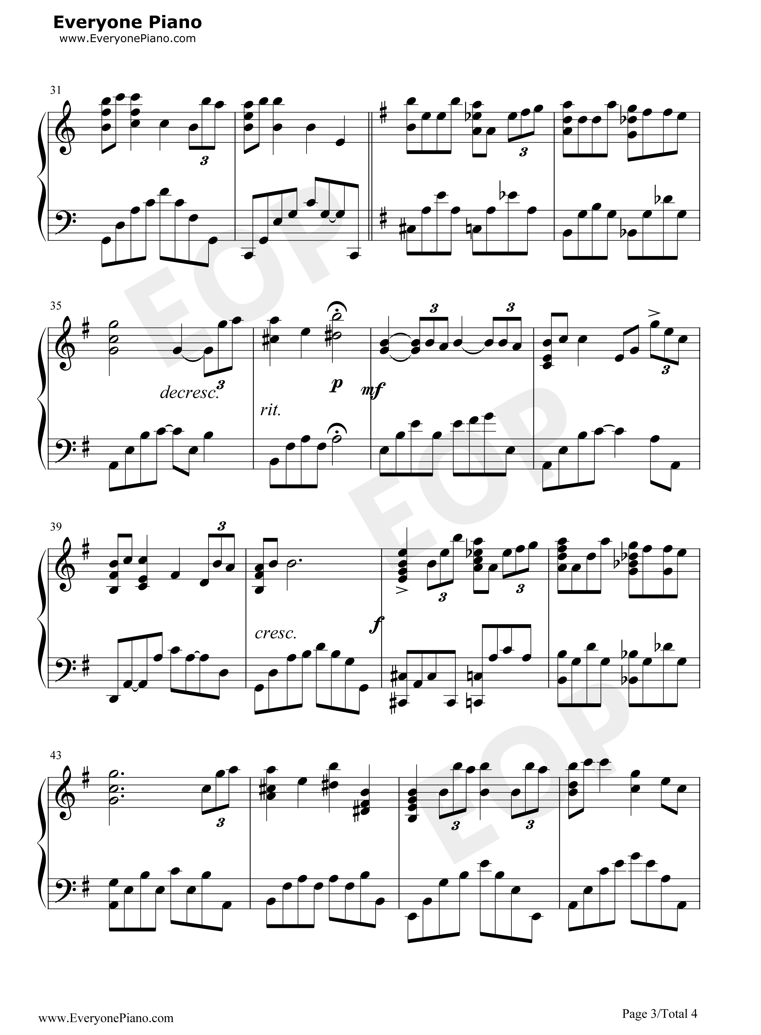 Falling钢琴谱_李闰珉