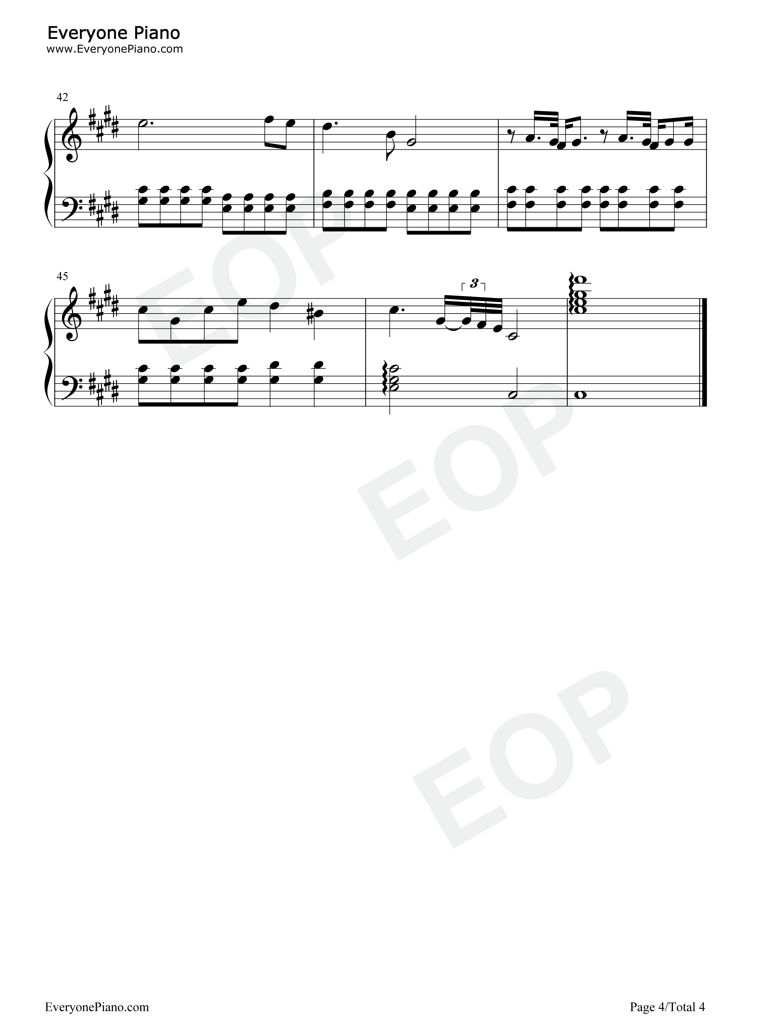 孤独颂歌钢琴谱_陈文非