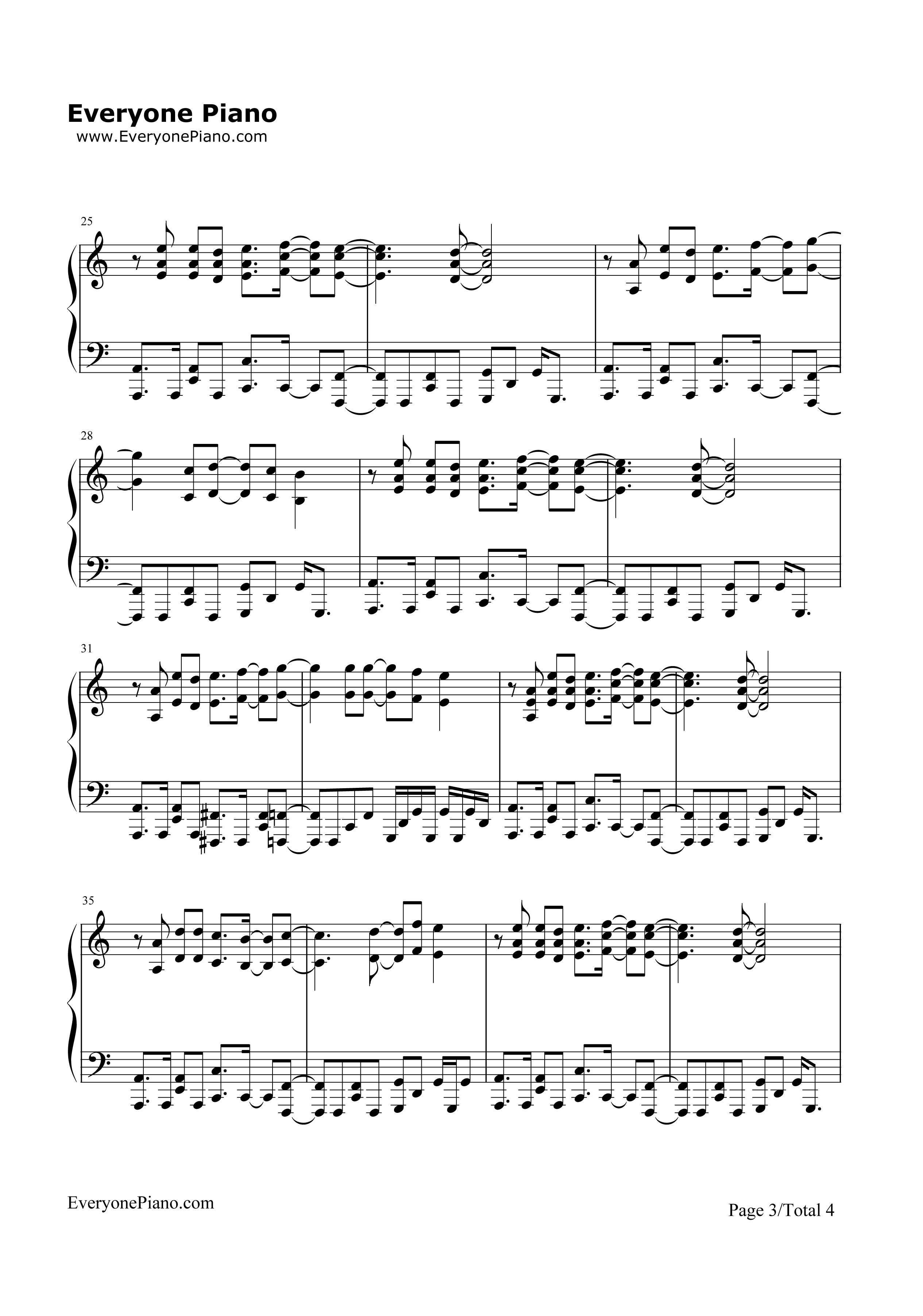 One_Reason钢琴谱_fade