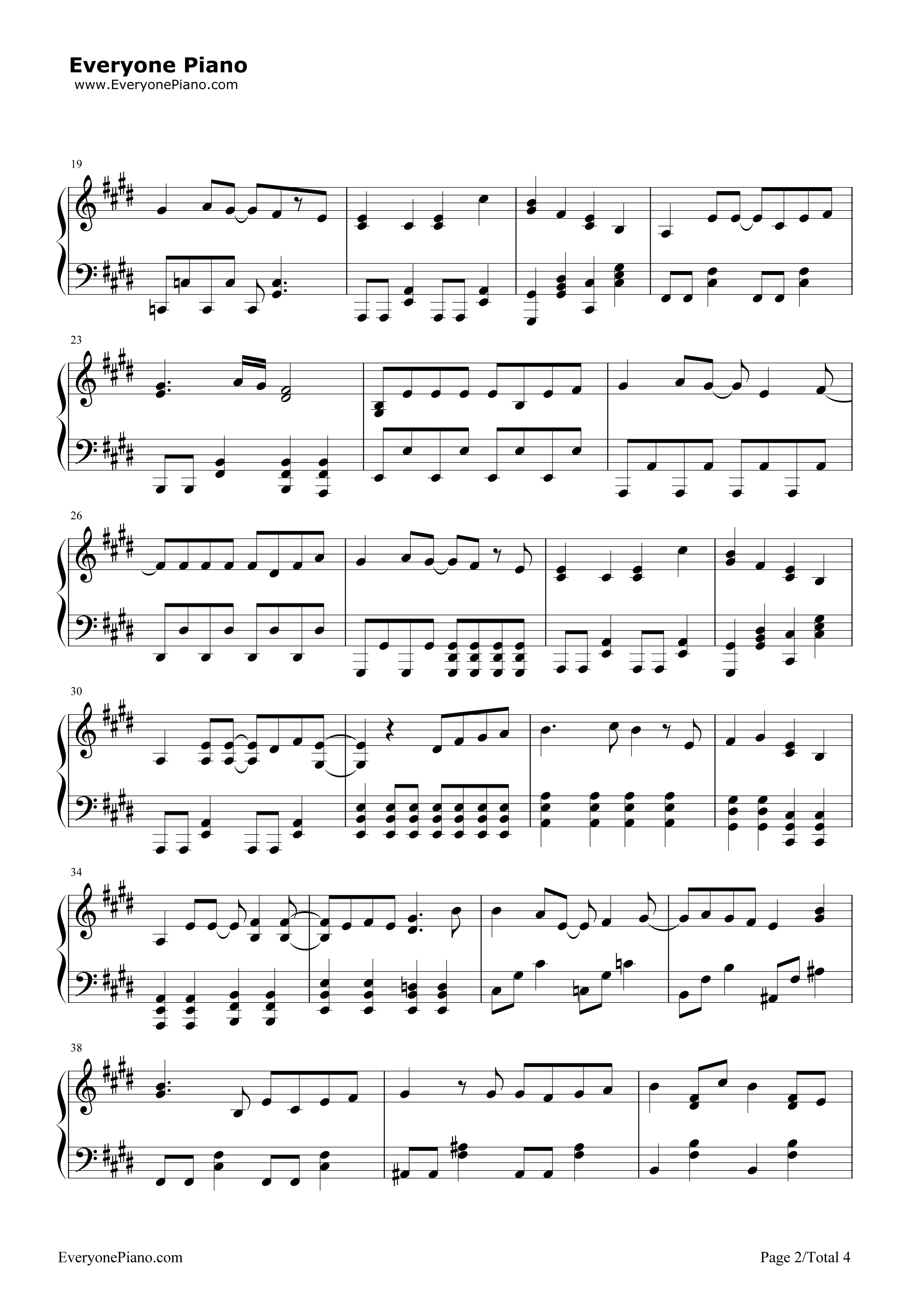 纯真Always钢琴谱_田所梓