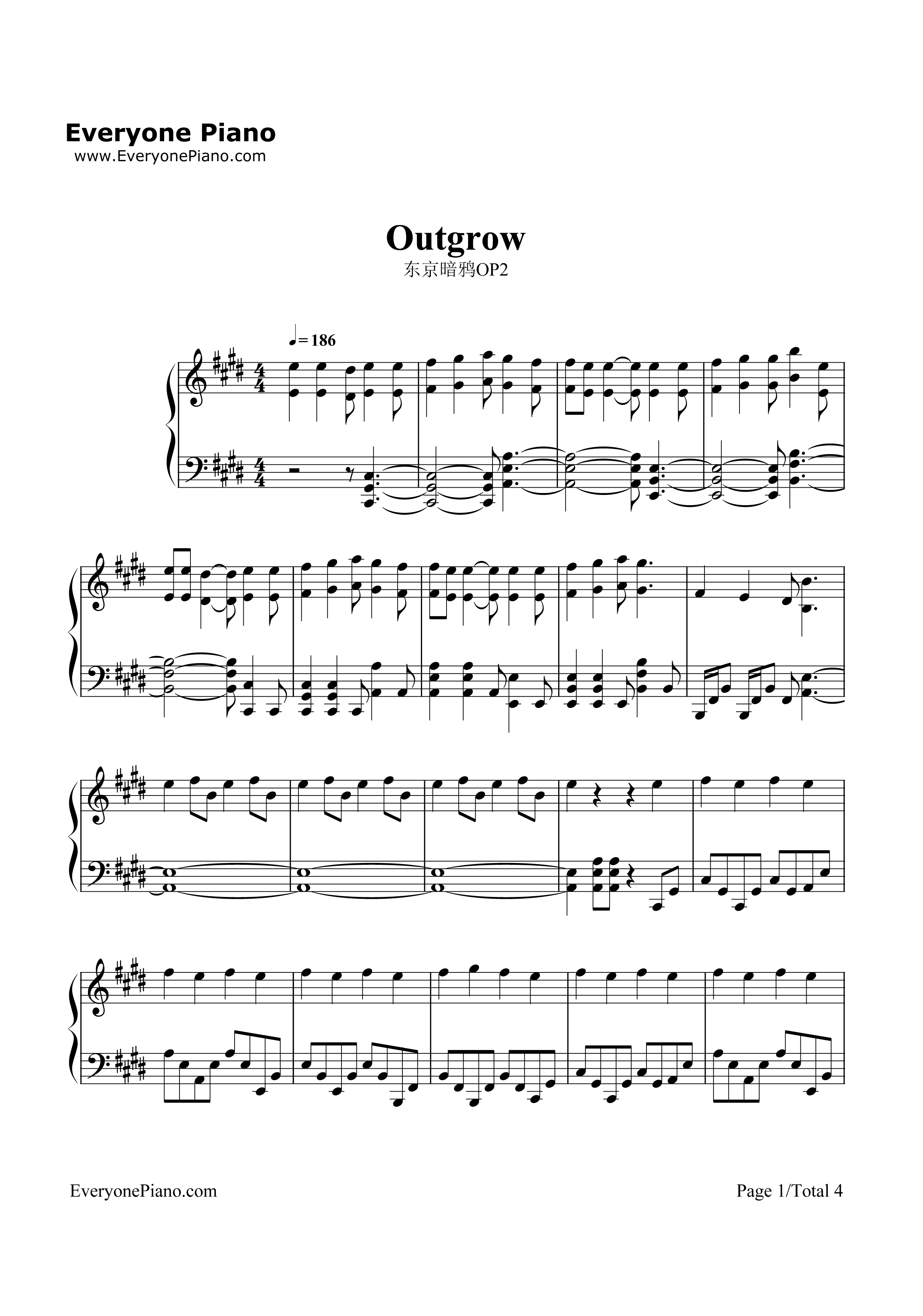 Outgrow钢琴谱_Gero