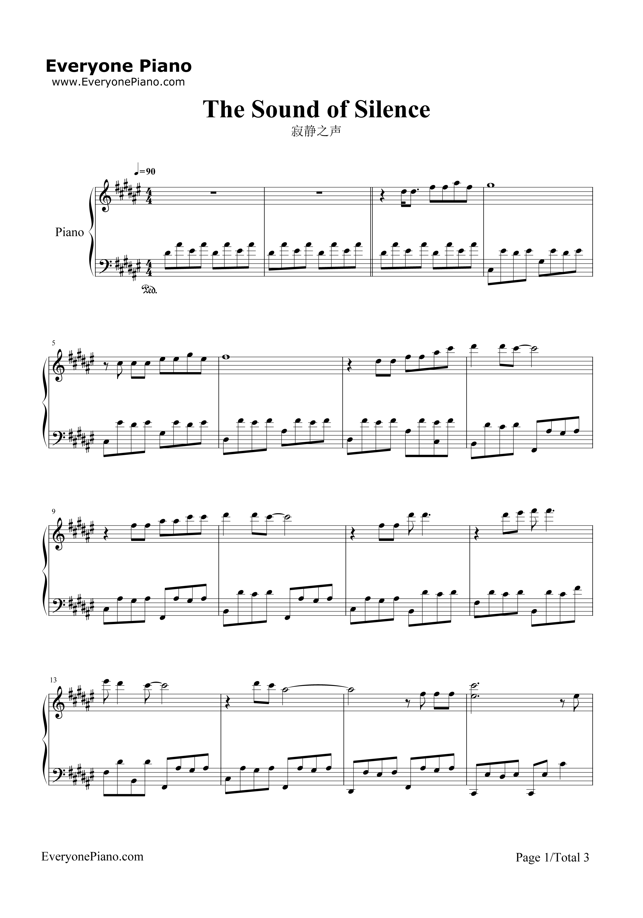 The_Sound_of_Silence钢琴谱_Simon_&_Garfunkel