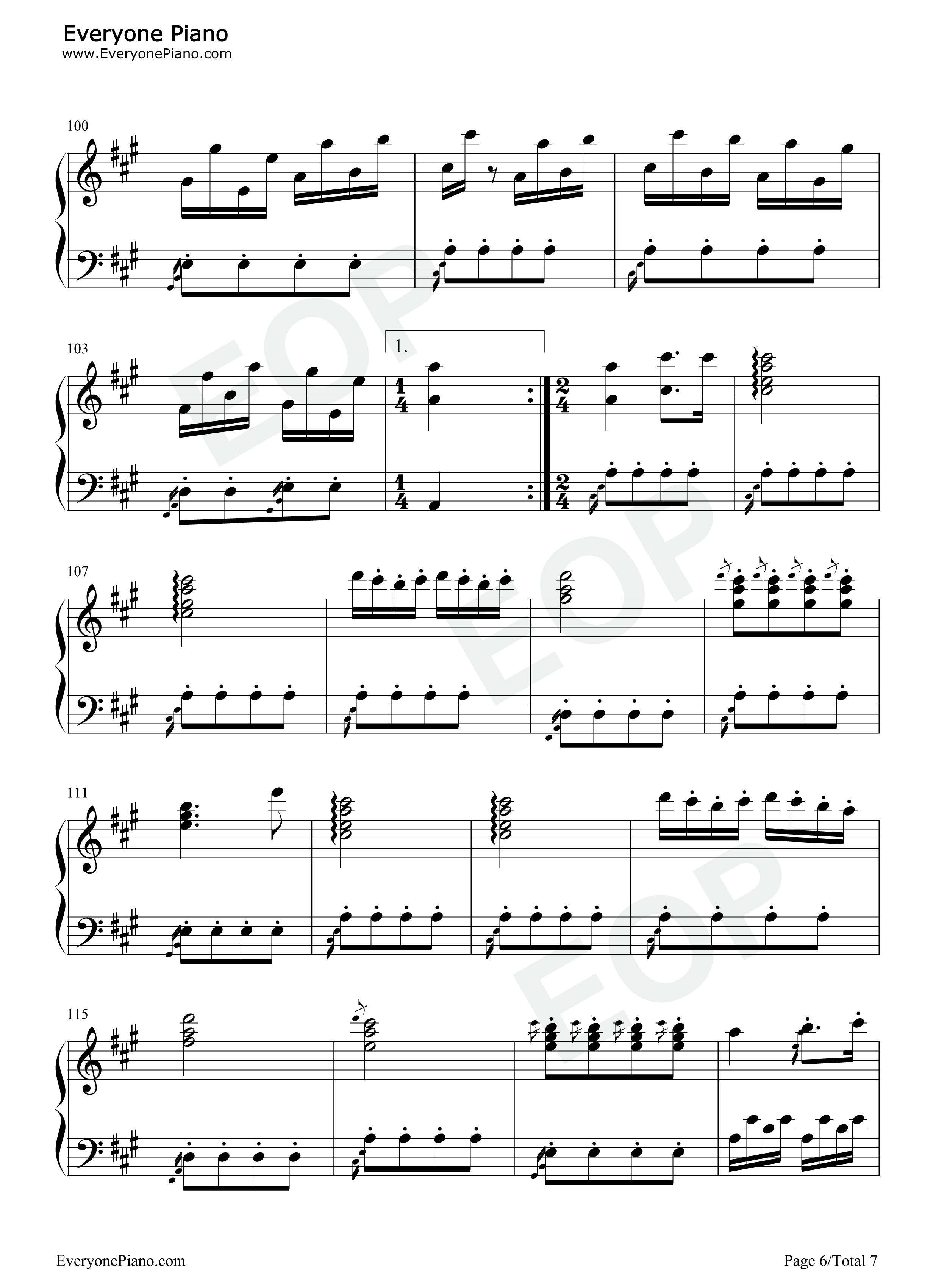 土耳其进行曲钢琴谱_莫扎特__Mozart