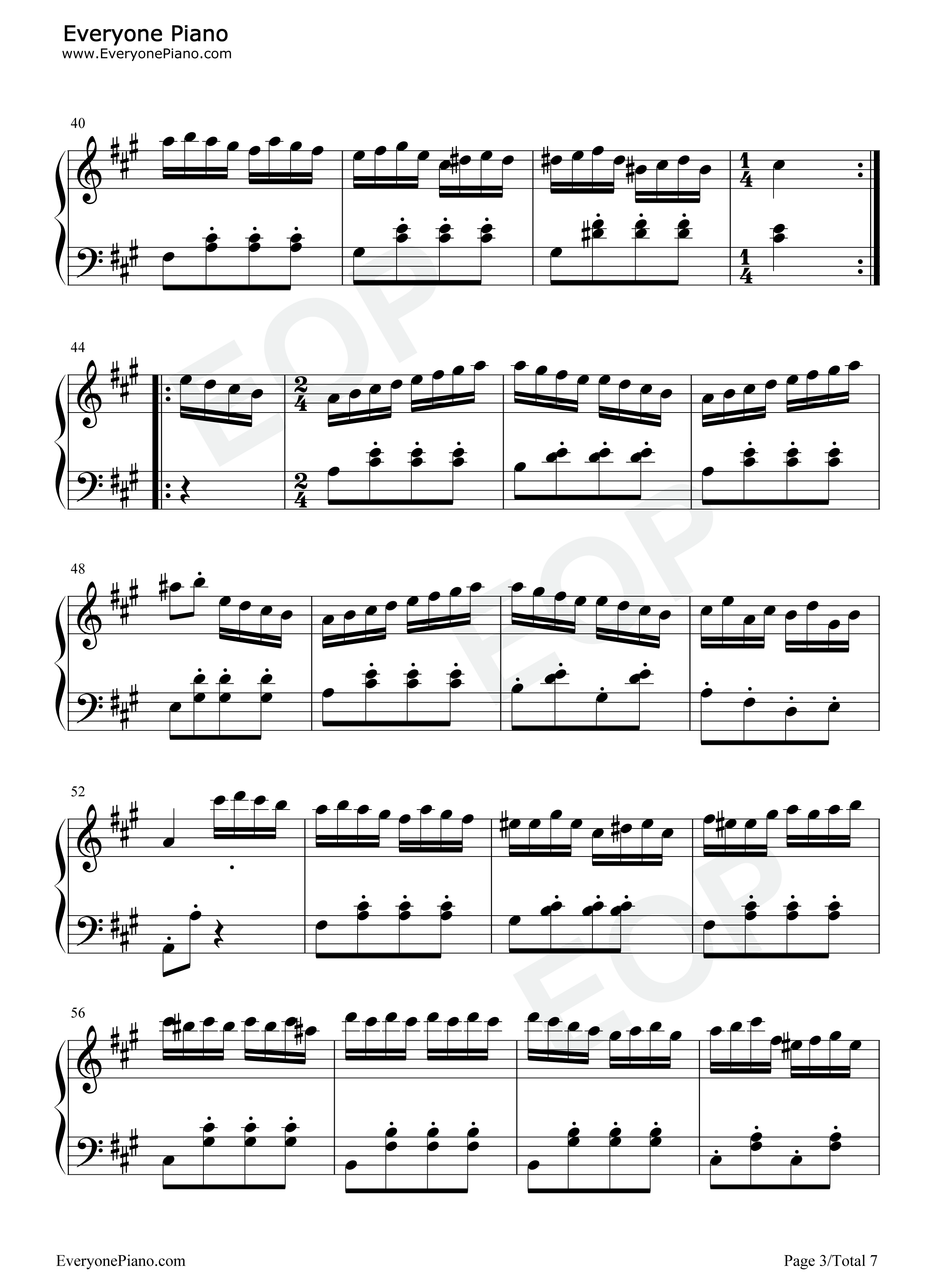 土耳其进行曲钢琴谱_莫扎特__Mozart