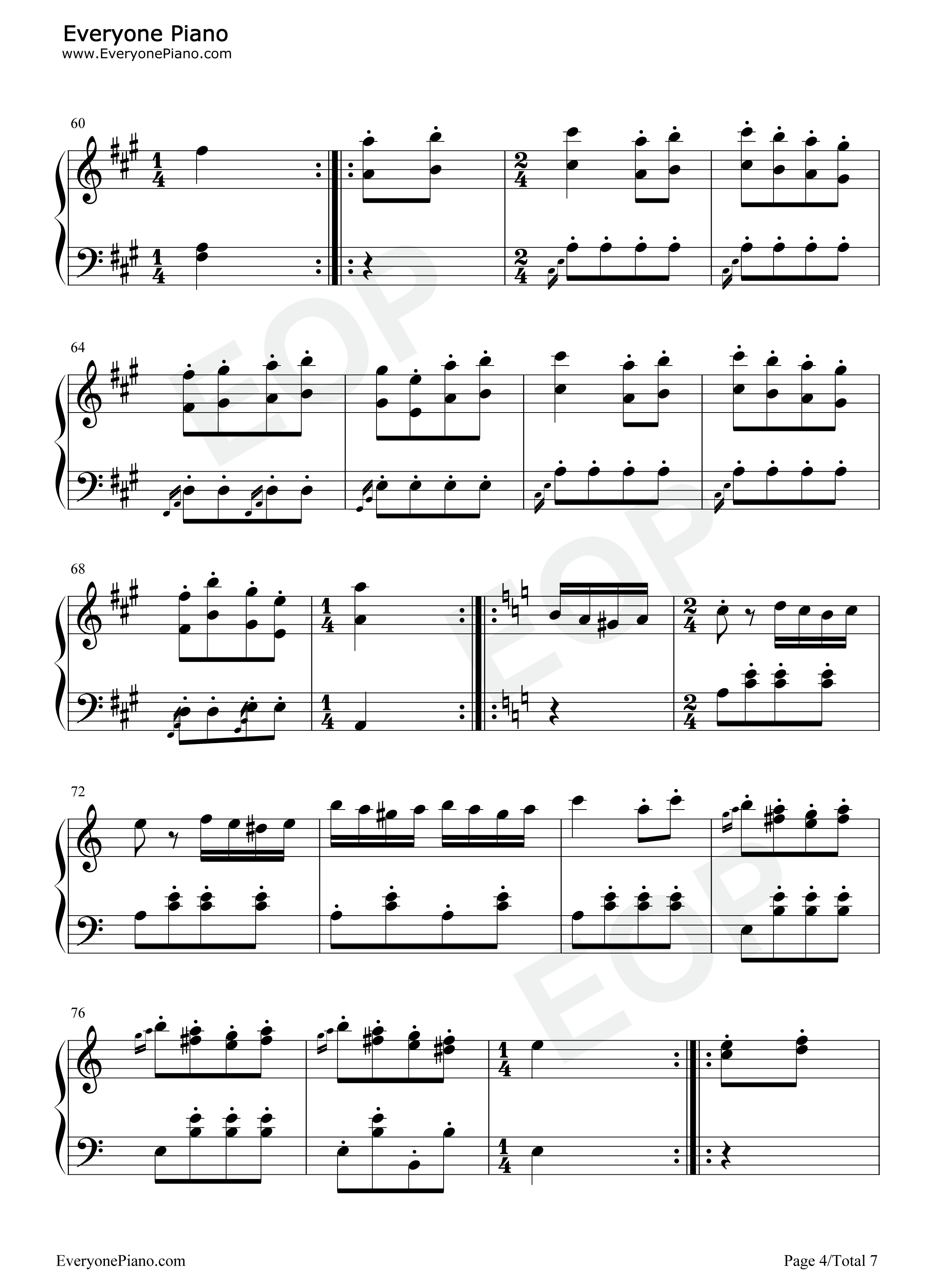 土耳其进行曲钢琴谱_莫扎特__Mozart