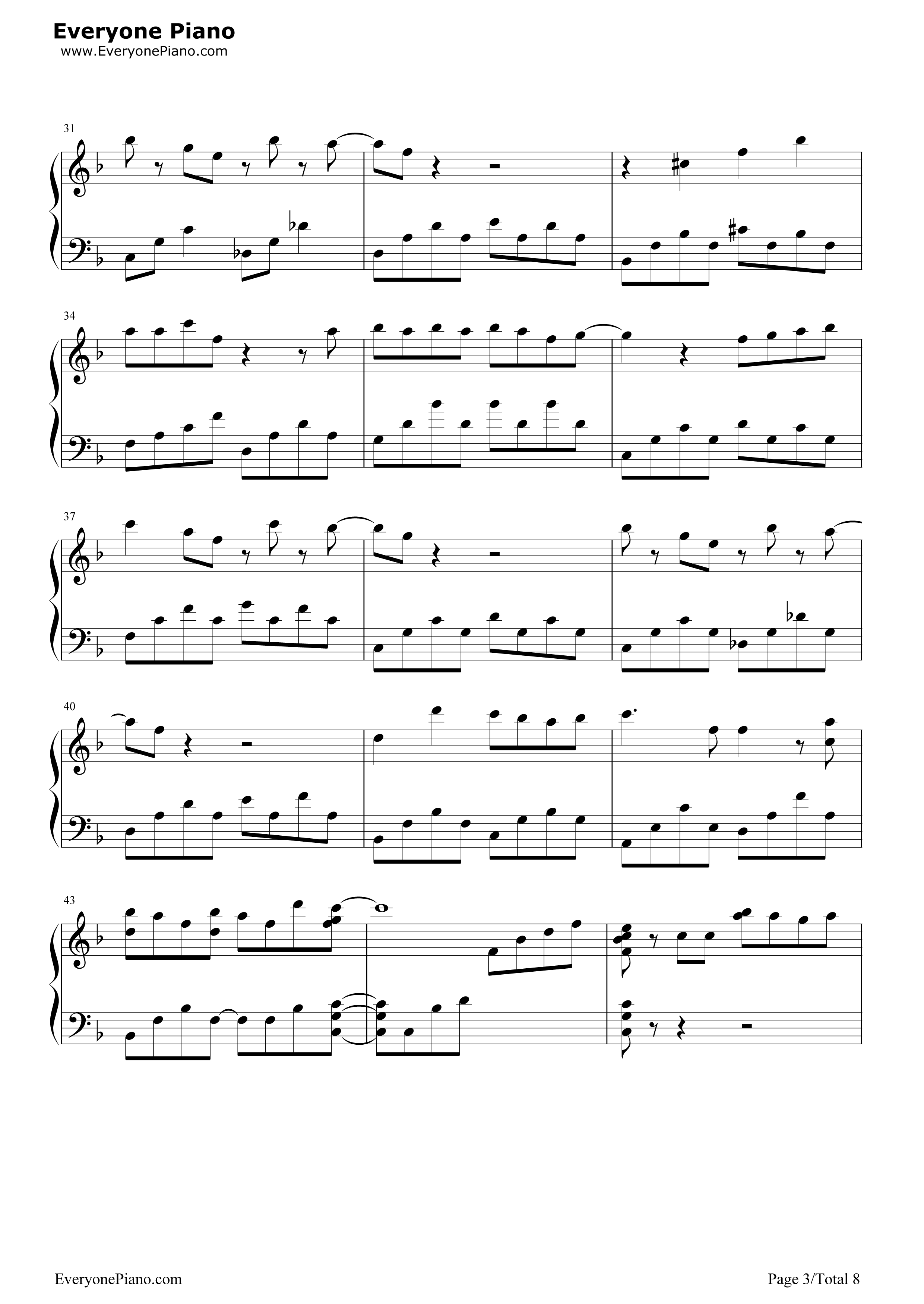 龙猫主题曲钢琴谱_宫崎骏