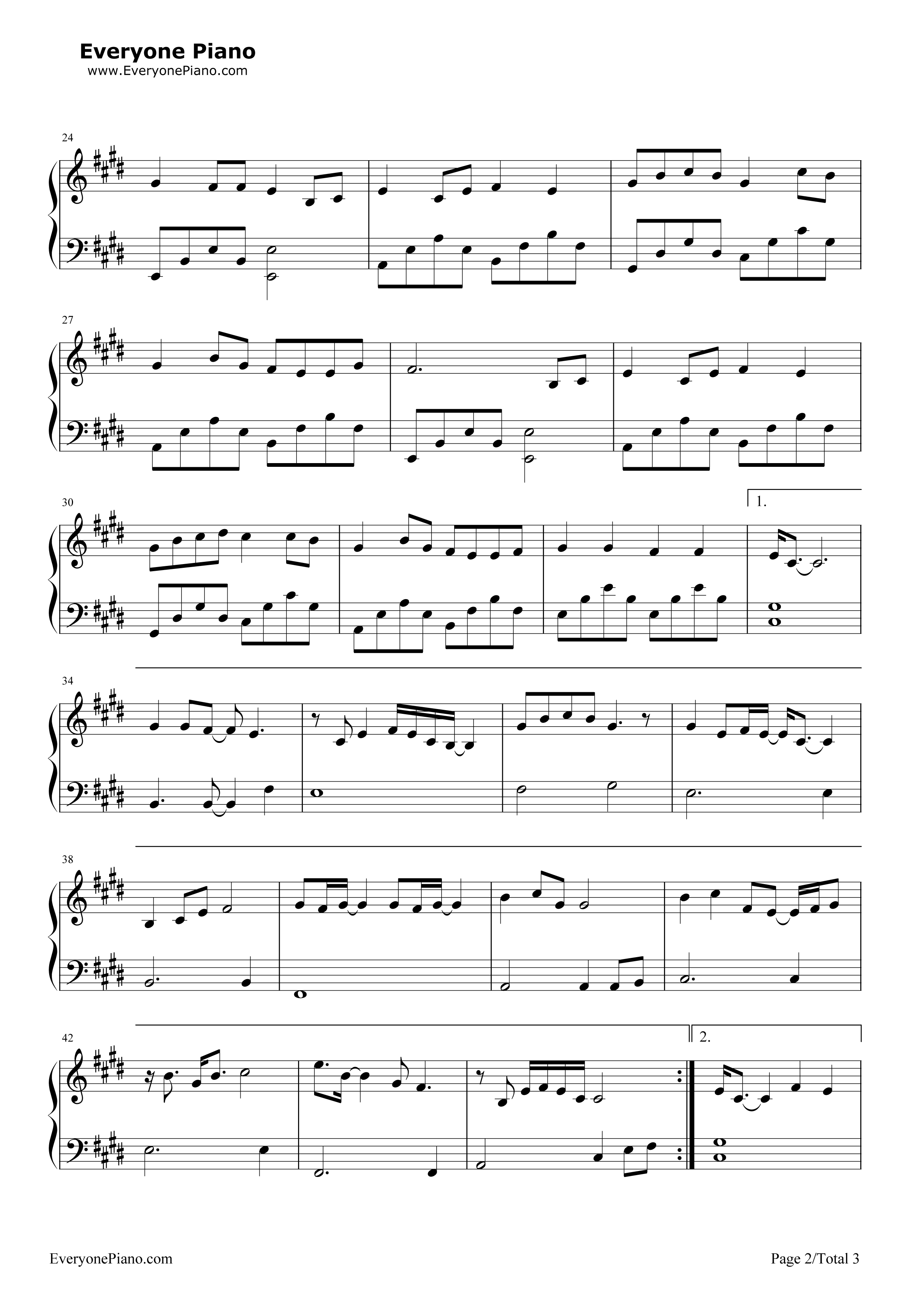 缘份一道桥钢琴谱_王力宏_谭维维