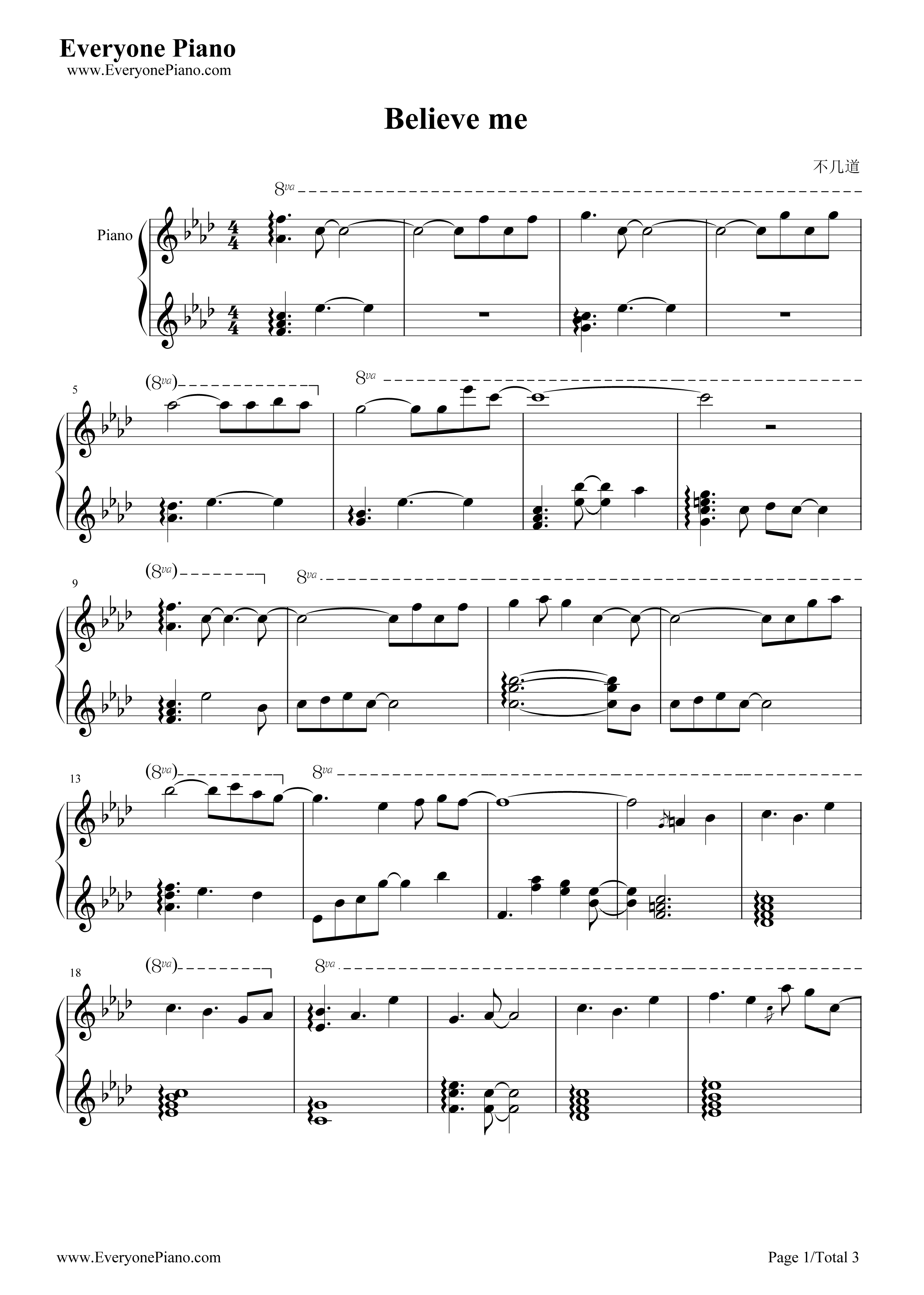 Believe_me钢琴谱_命运石之门