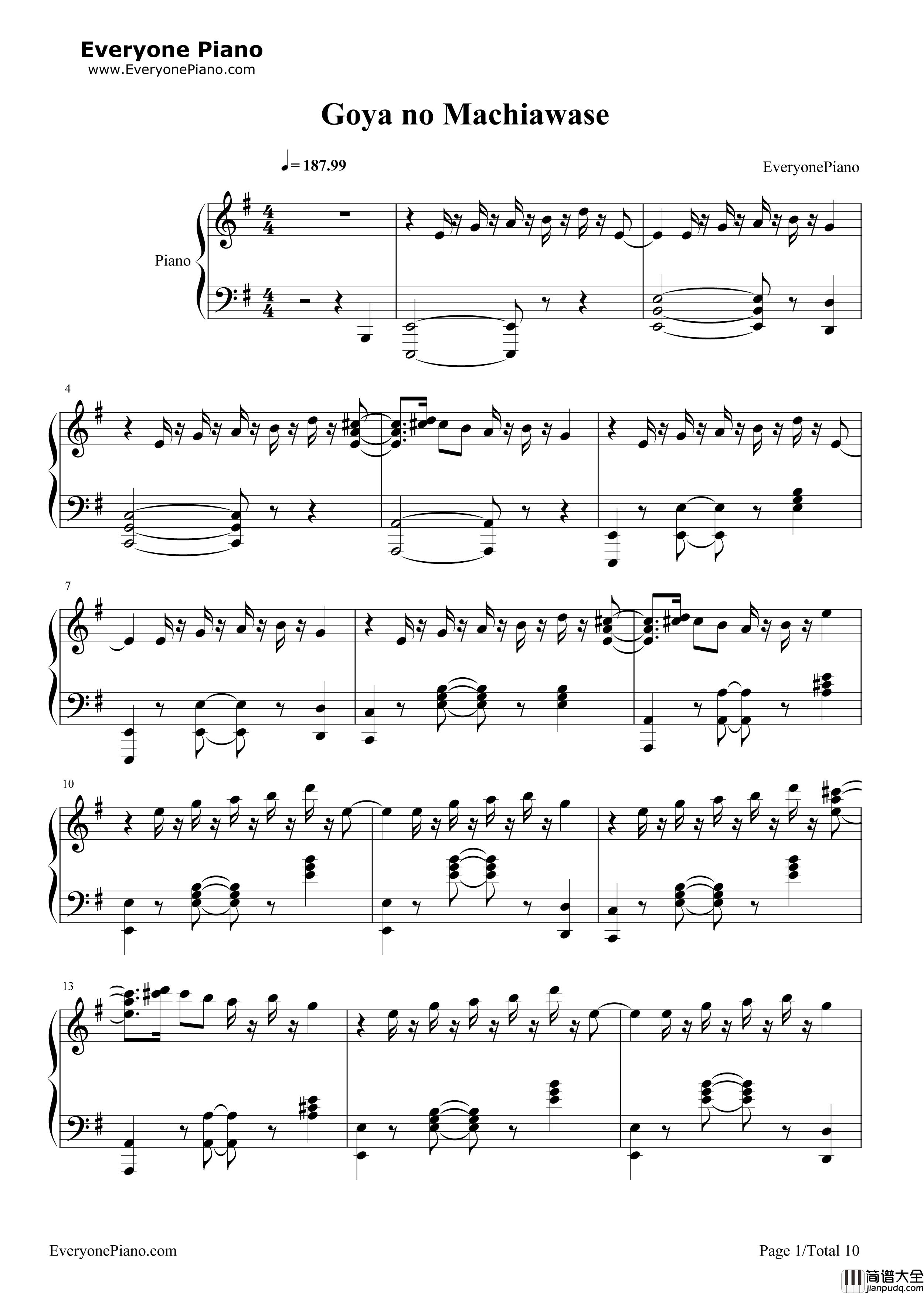 午夜の待ち合わせ钢琴谱_Hello_Sleepwalkers