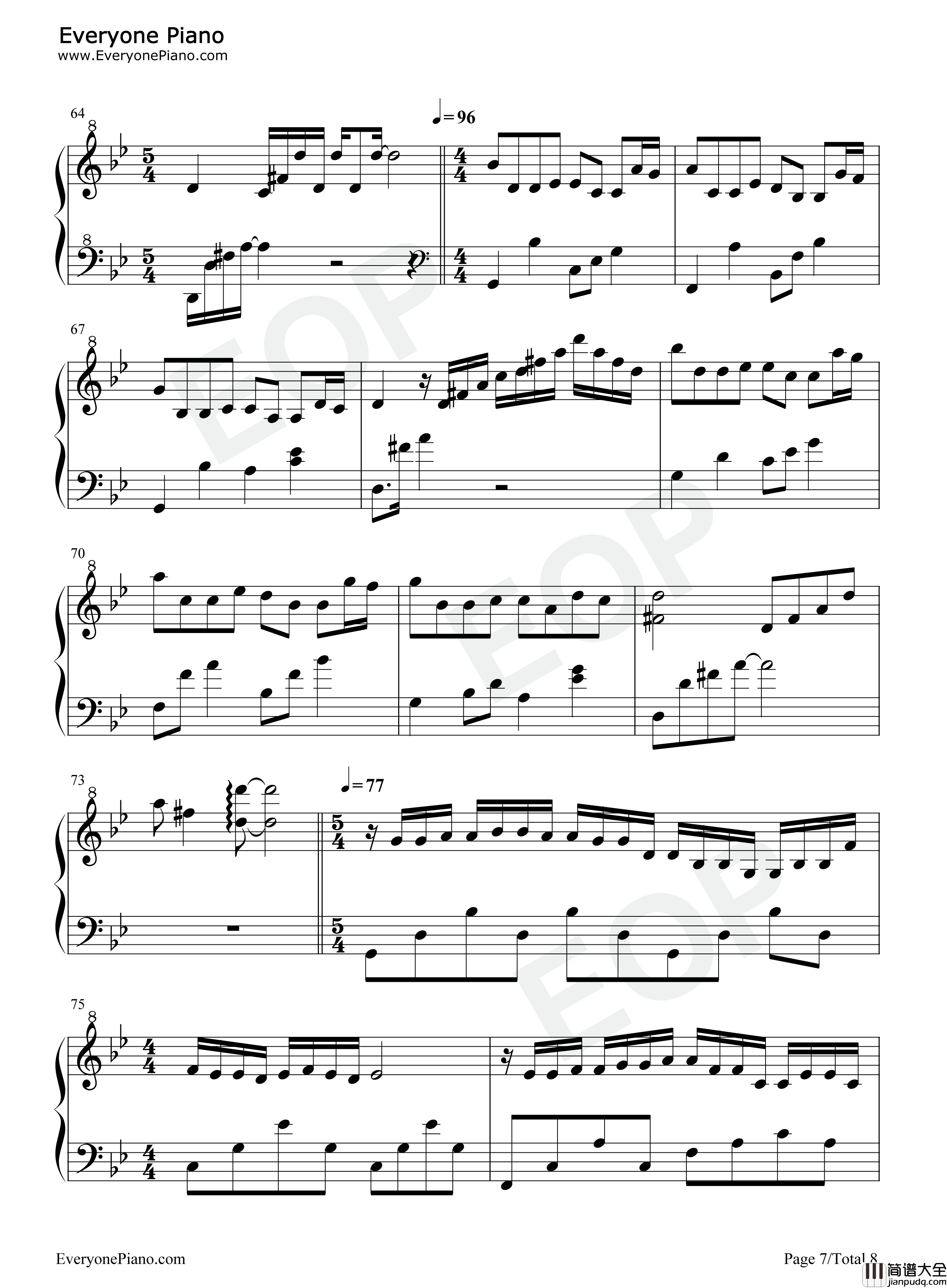 梦中的婚礼绝美版钢琴谱_理查德·克莱德曼