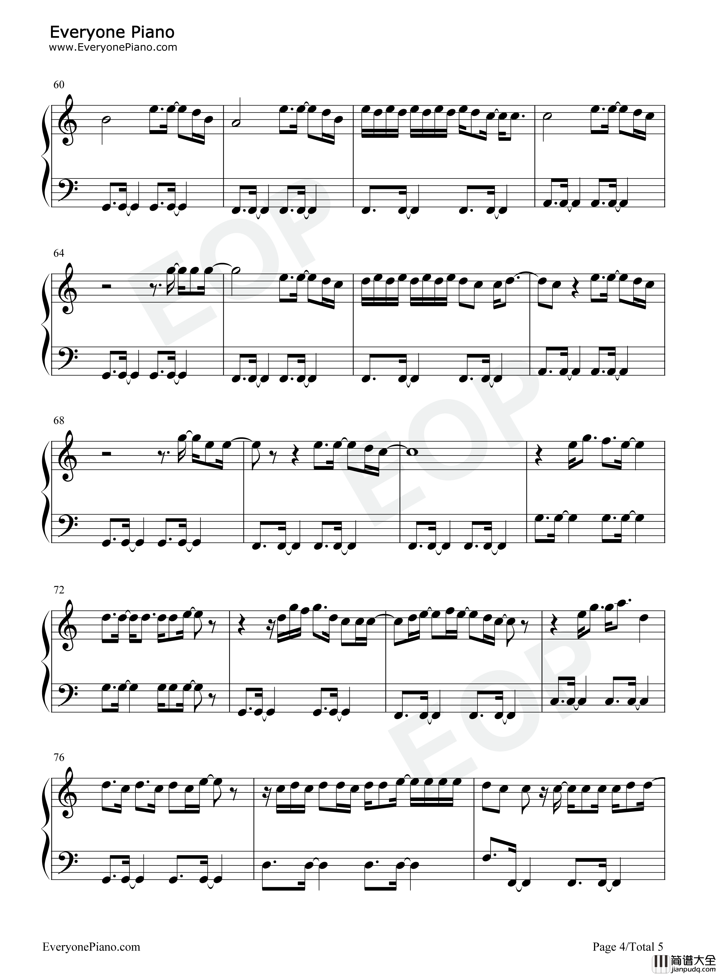 Overpass_Graffiti钢琴谱_Ed_Sheeran