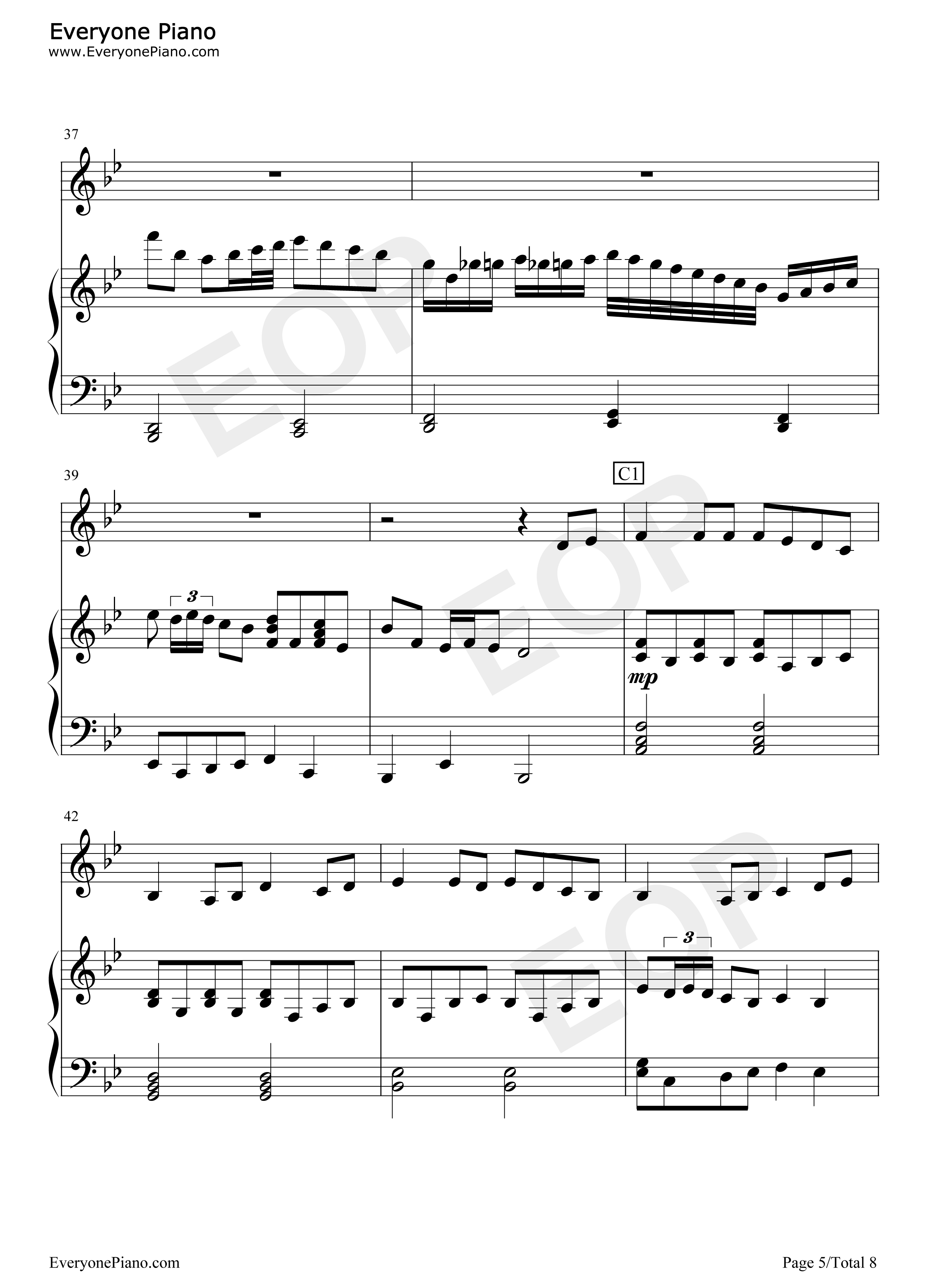 时光机钢琴谱_五月天