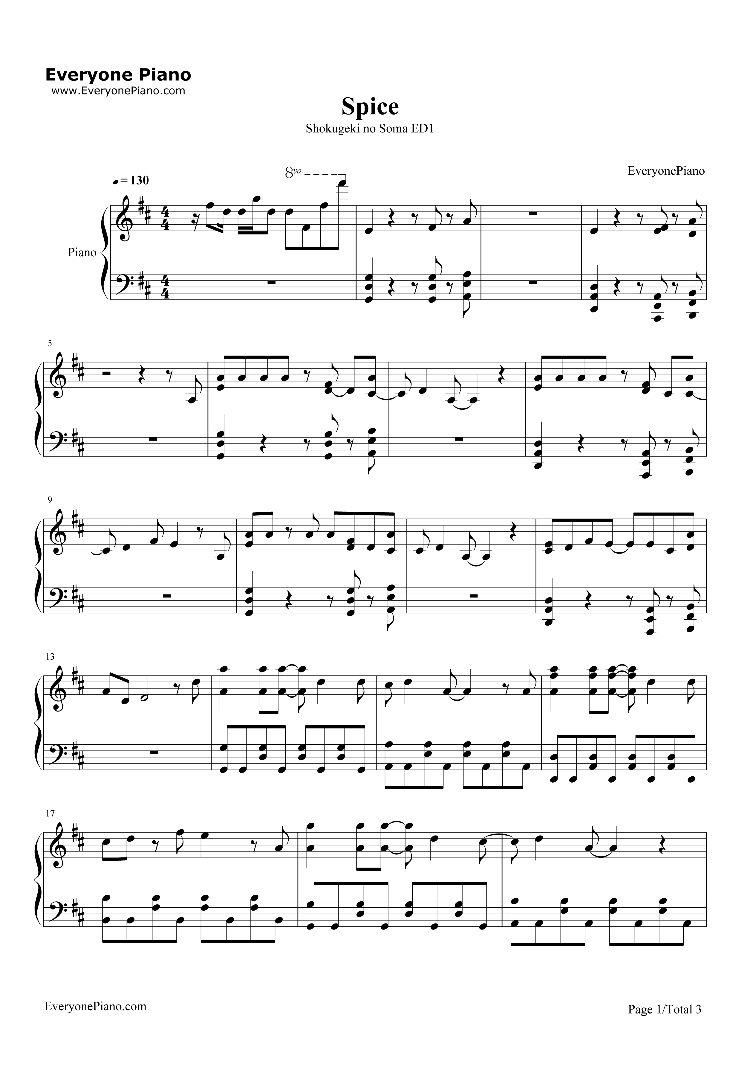 スパイス钢琴谱_东京カランコロン