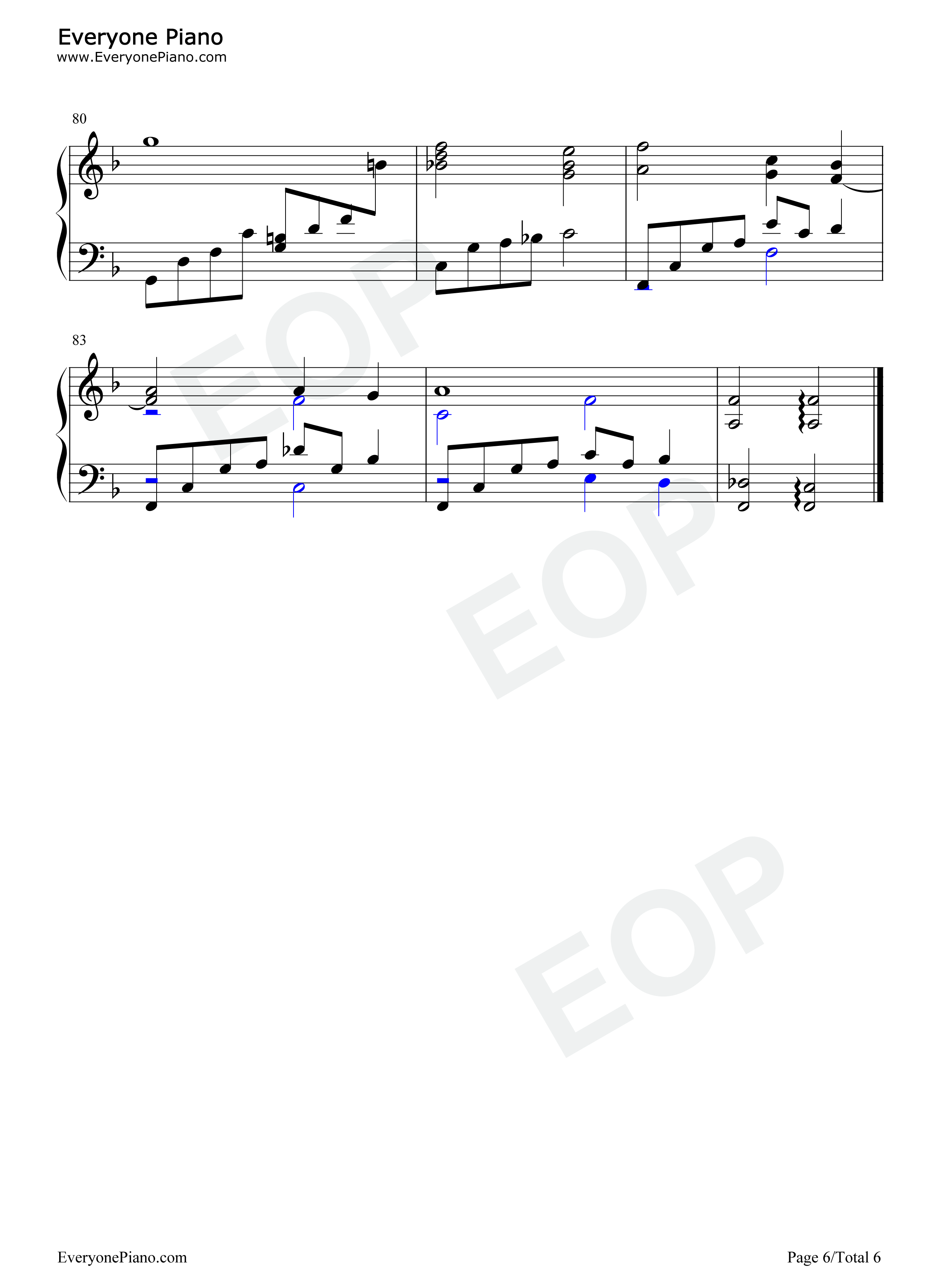 最终幻想VII_Tifa主题曲钢琴谱_植松伸夫