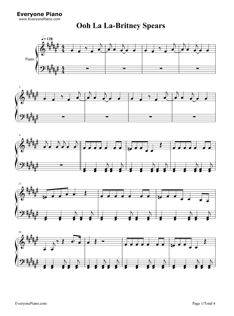 Ooh_La_La钢琴谱_Britney_Spears