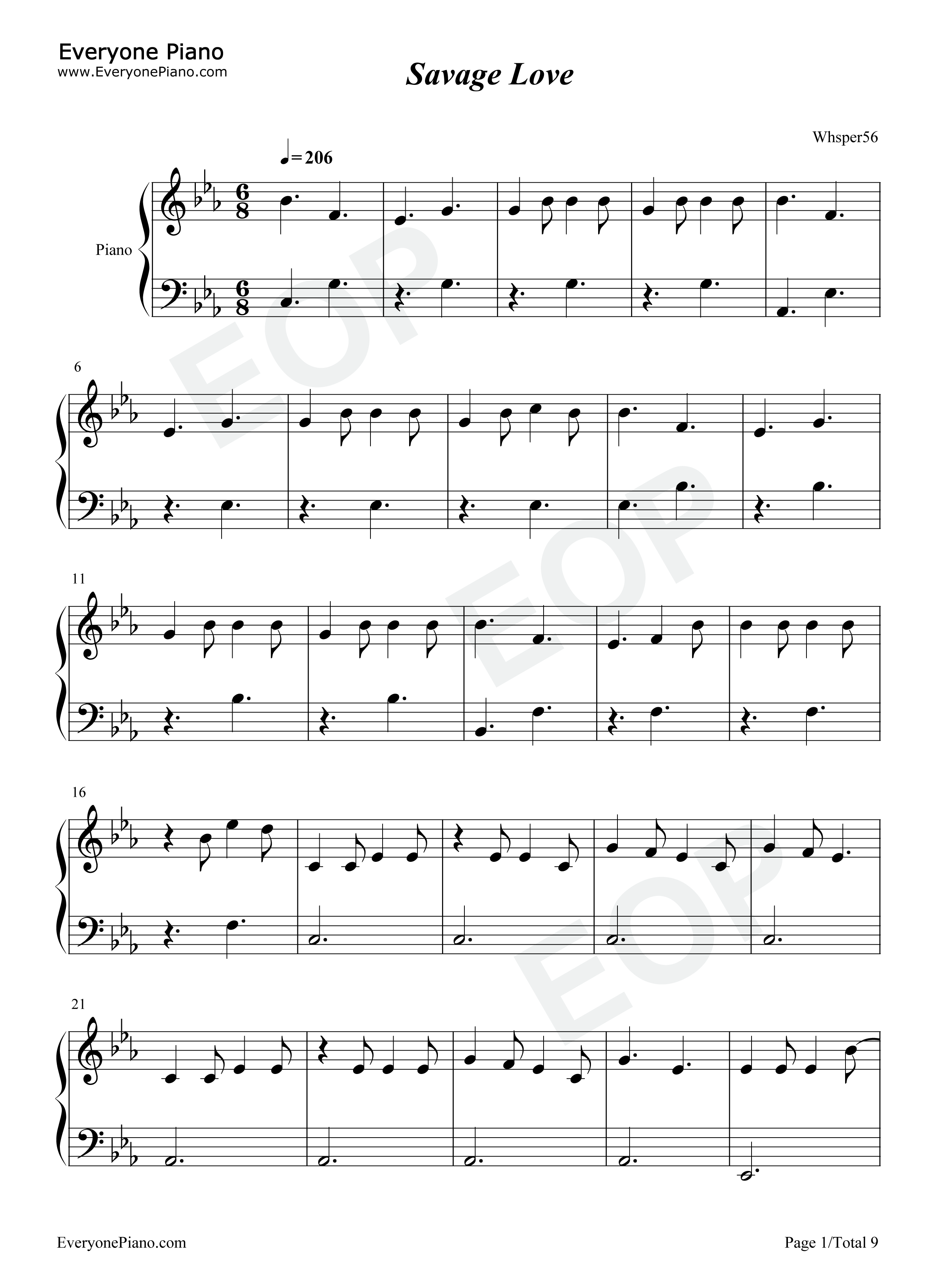 Savage_Love钢琴谱_Jawsh_685_Jason_Derulo