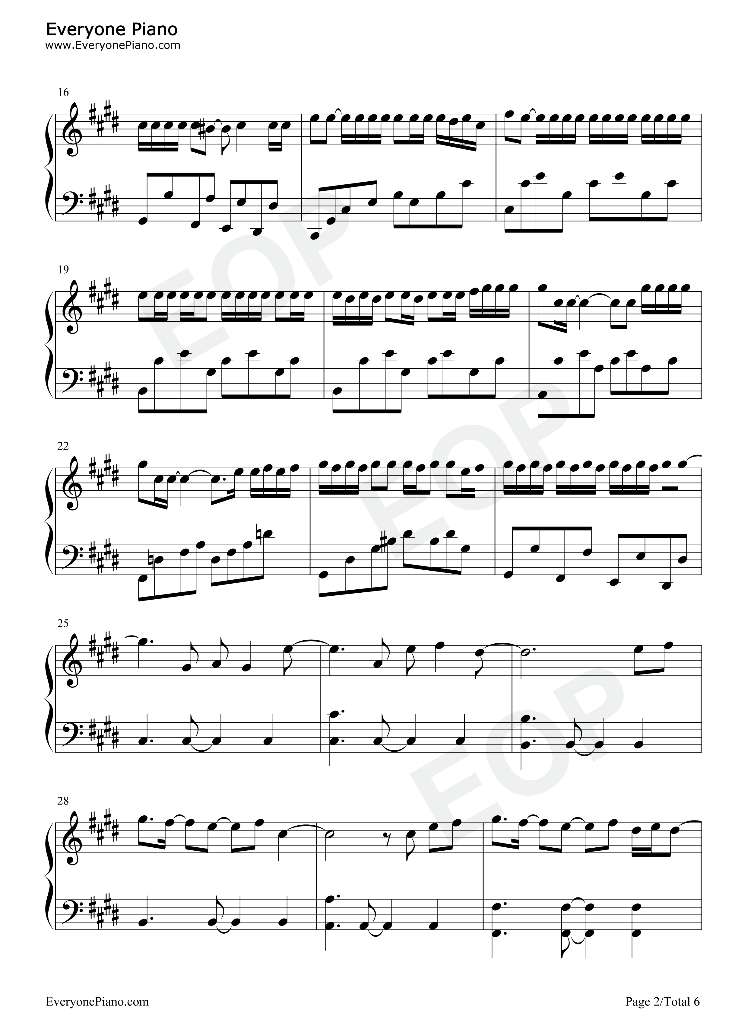 孤独钢琴谱_邓紫棋