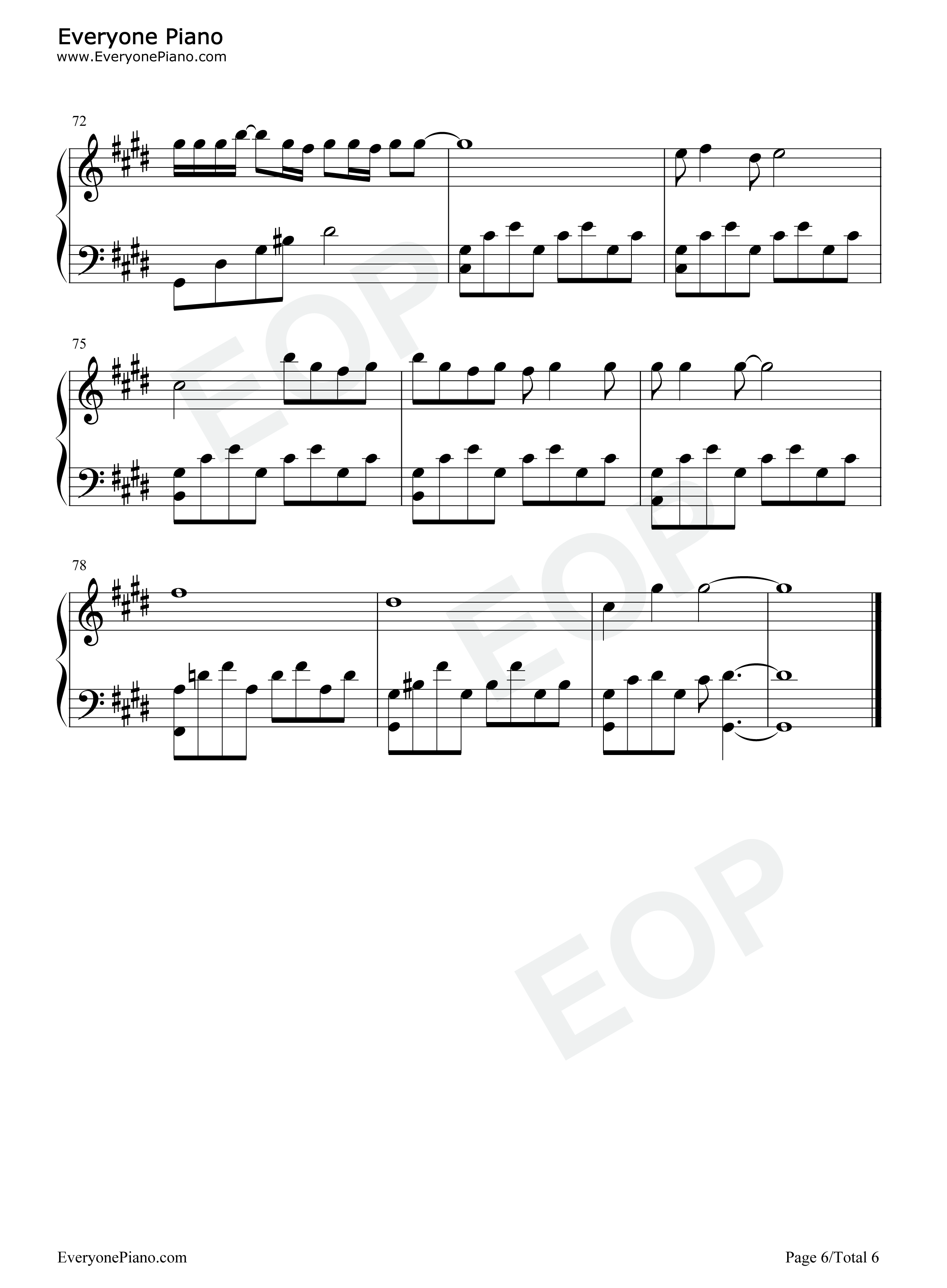 孤独钢琴谱_邓紫棋