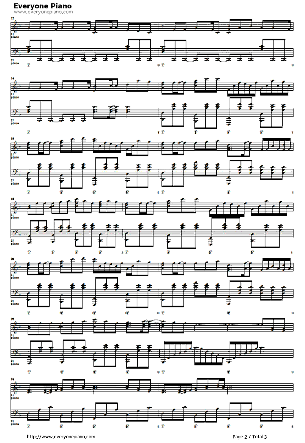 プライド～叹きの旅钢琴谱_AKINO