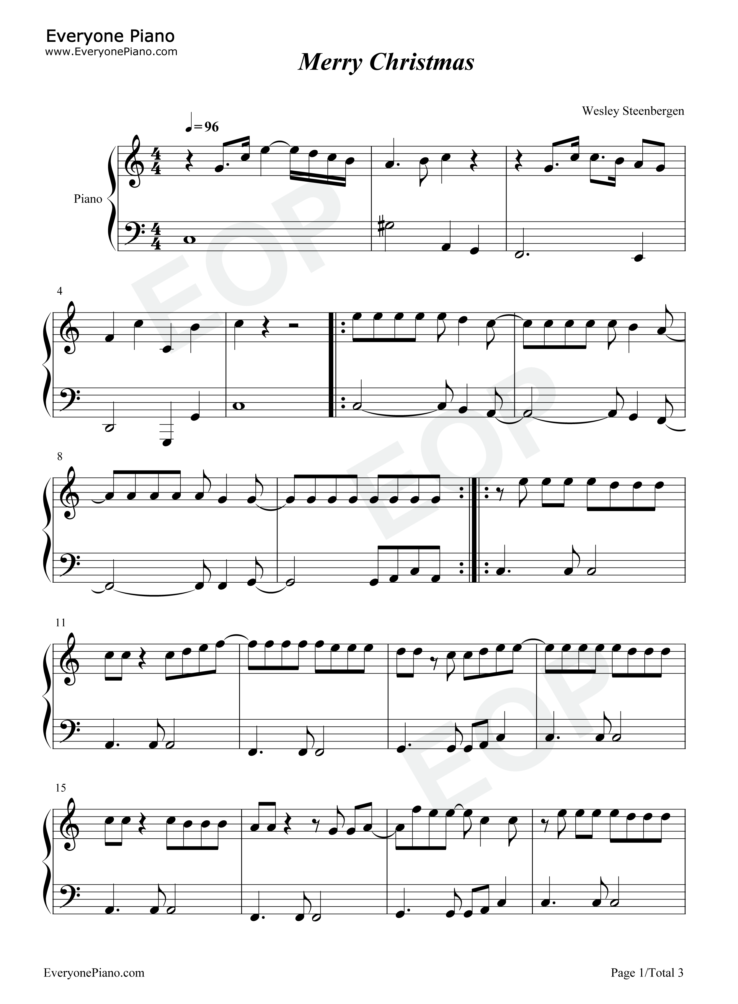 Merry_Christmas钢琴谱_Ed_Sheeran_Elton_John