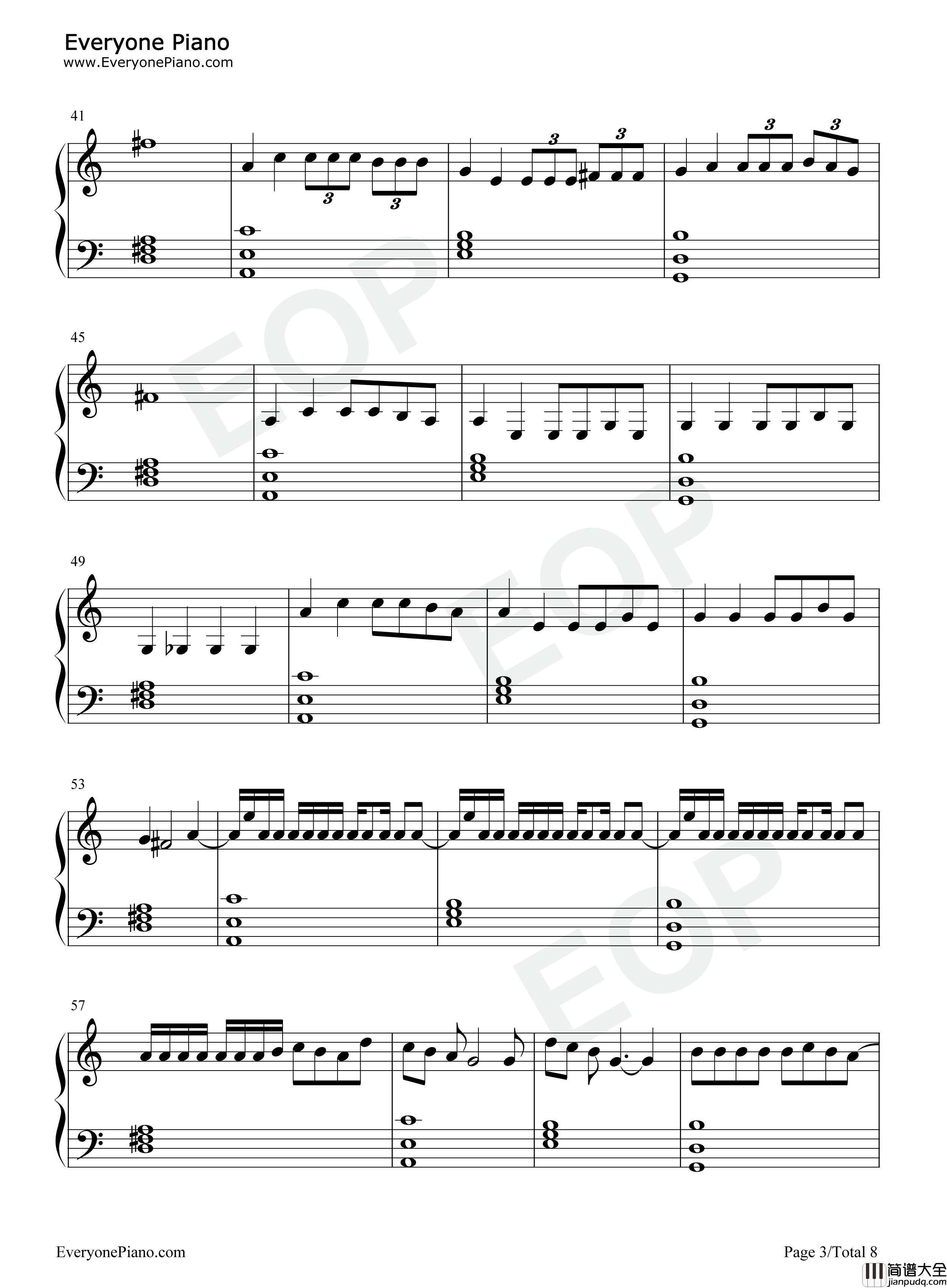 Pepas钢琴谱_Farruko