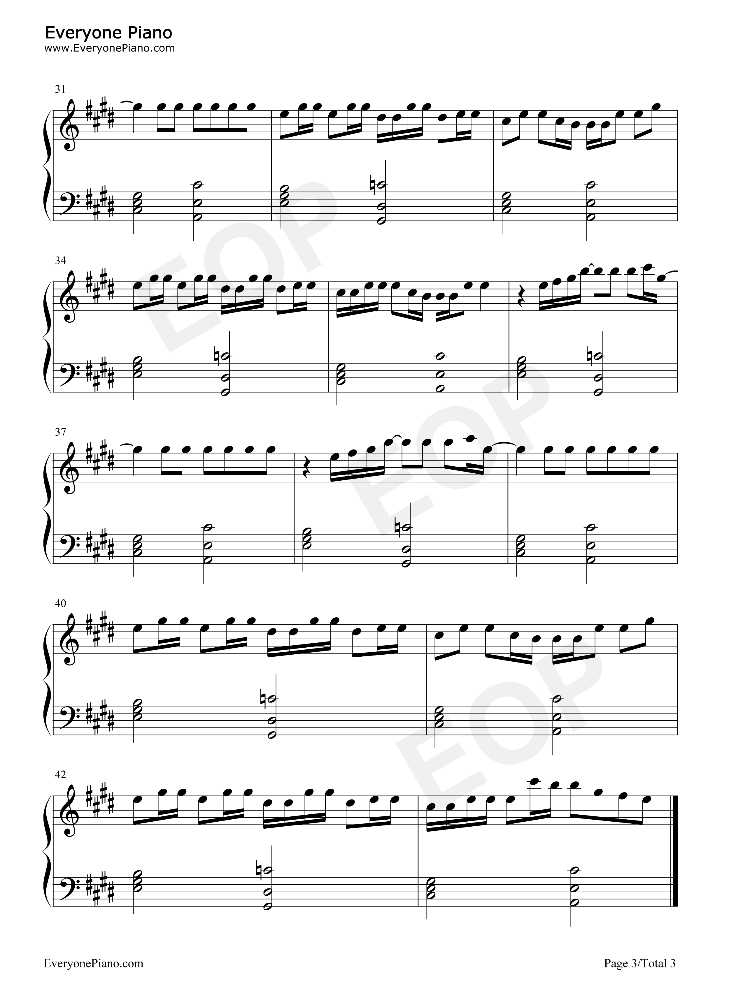 ABCDEFU钢琴谱_Gayle