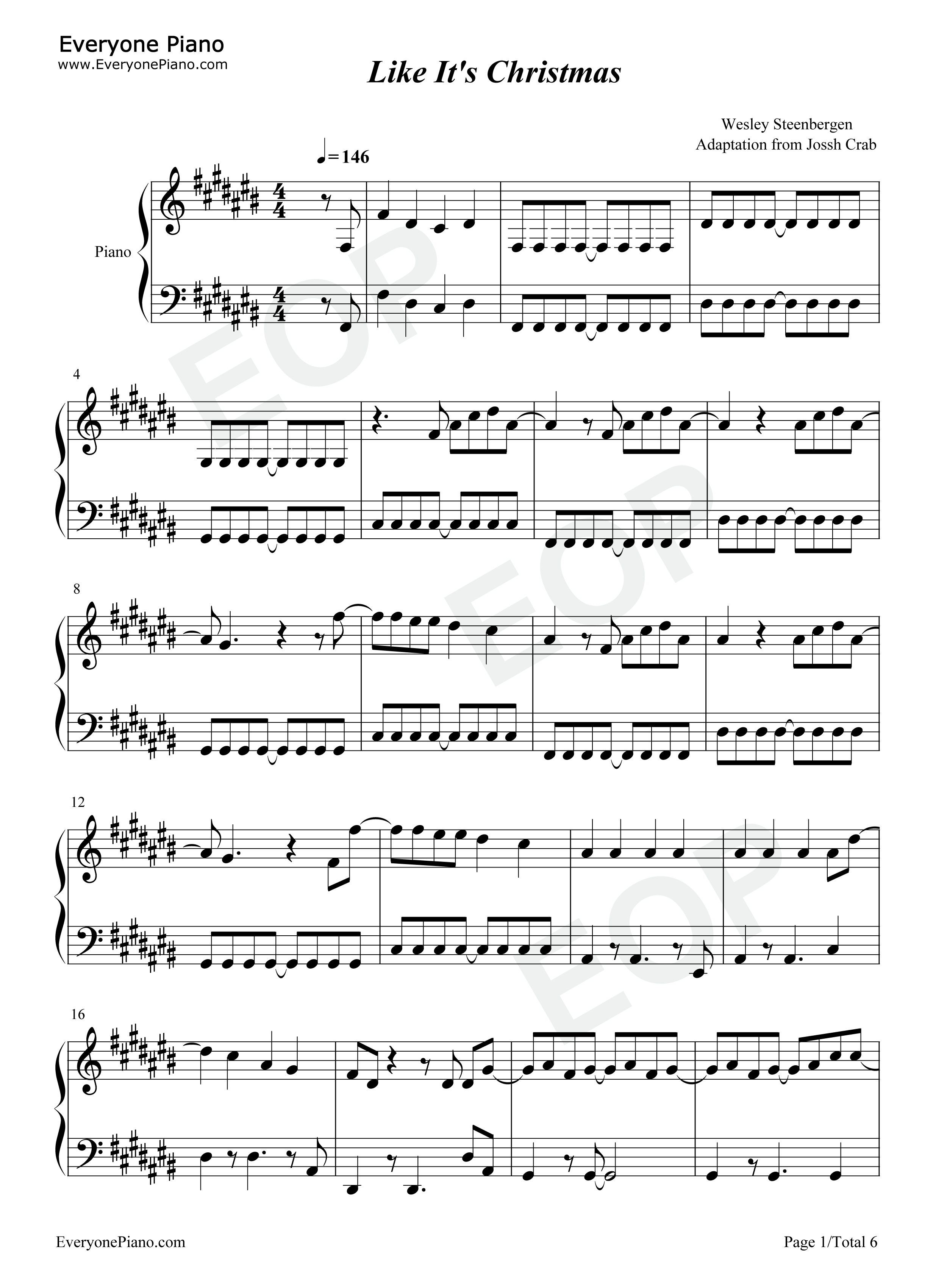 Like_Its_Christmas钢琴谱_Jonas_Brothers