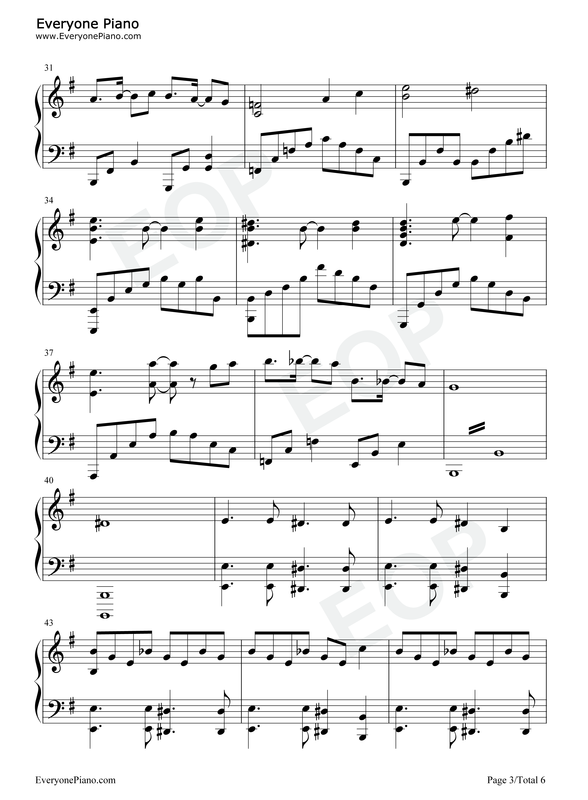 空条徐伦处刑曲钢琴谱_菅野佑悟